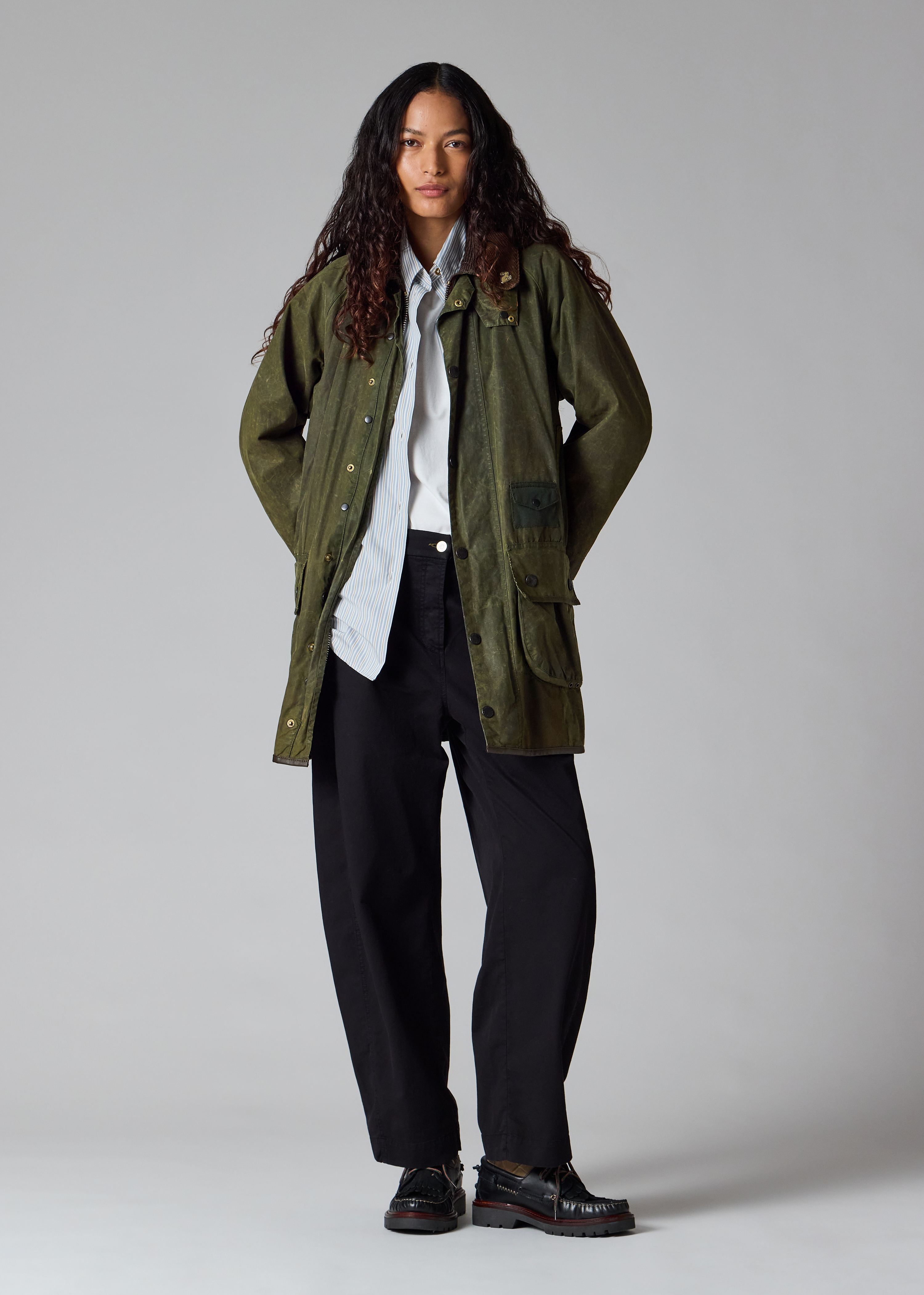 Paul Smith Loves Barbour - Re-Loved Green Gamefair Waxed Jacket thumbnail 4