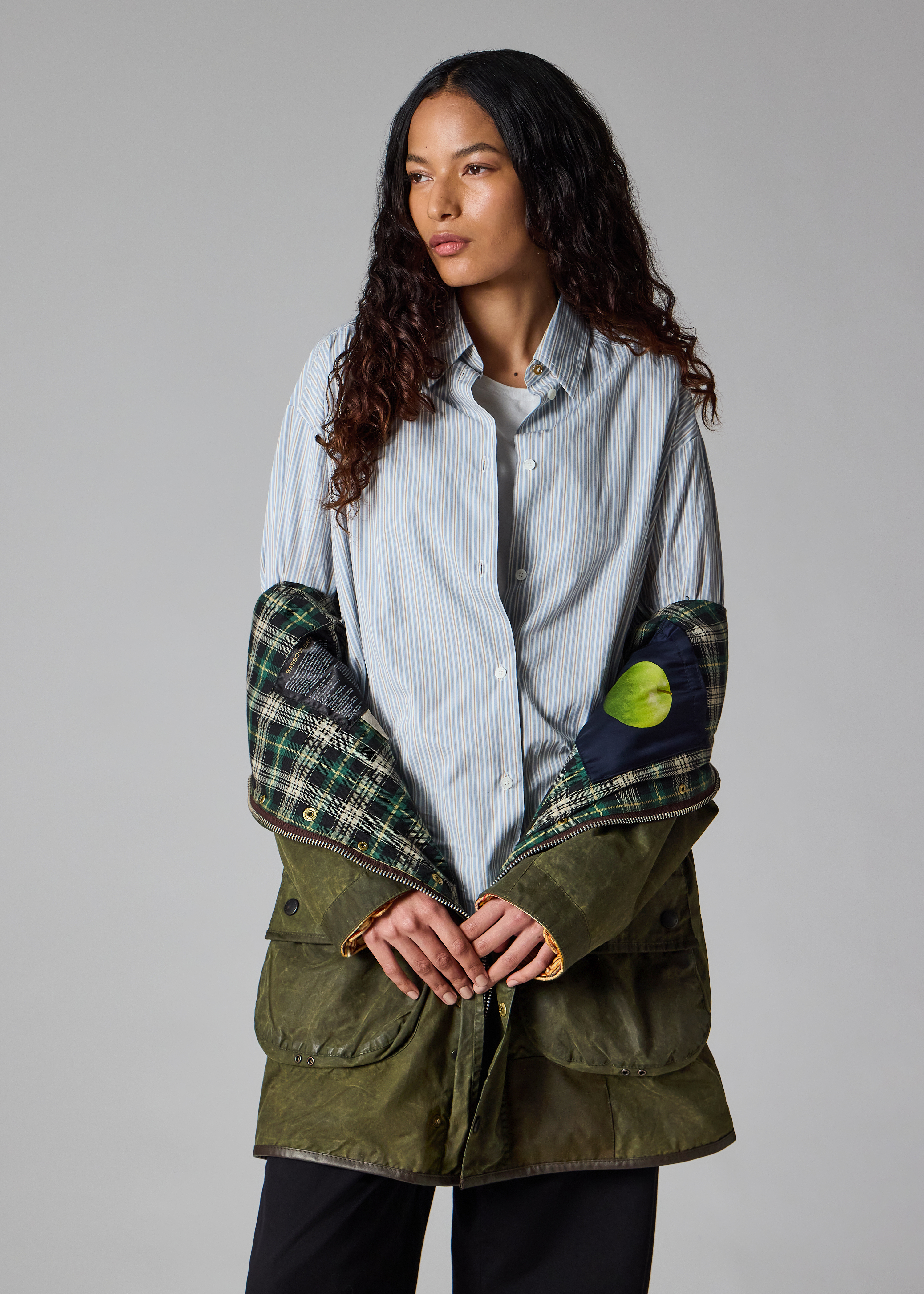 Paul Smith Loves Barbour - Re-Loved Green Gamefair Waxed Jacket thumbnail 6
