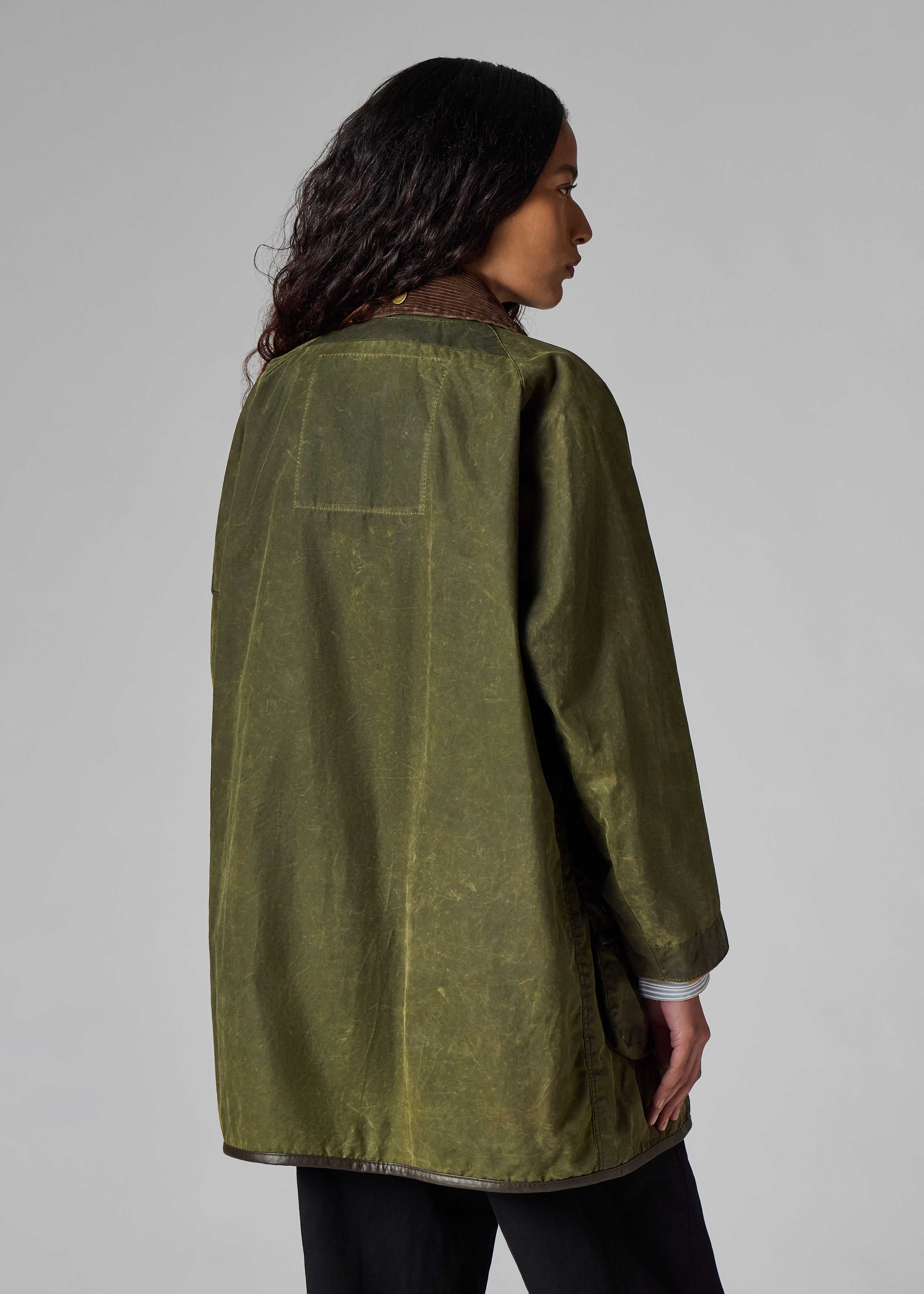 Paul Smith Loves Barbour - Re-Loved Green Gamefair Waxed Jacket thumbnail 11