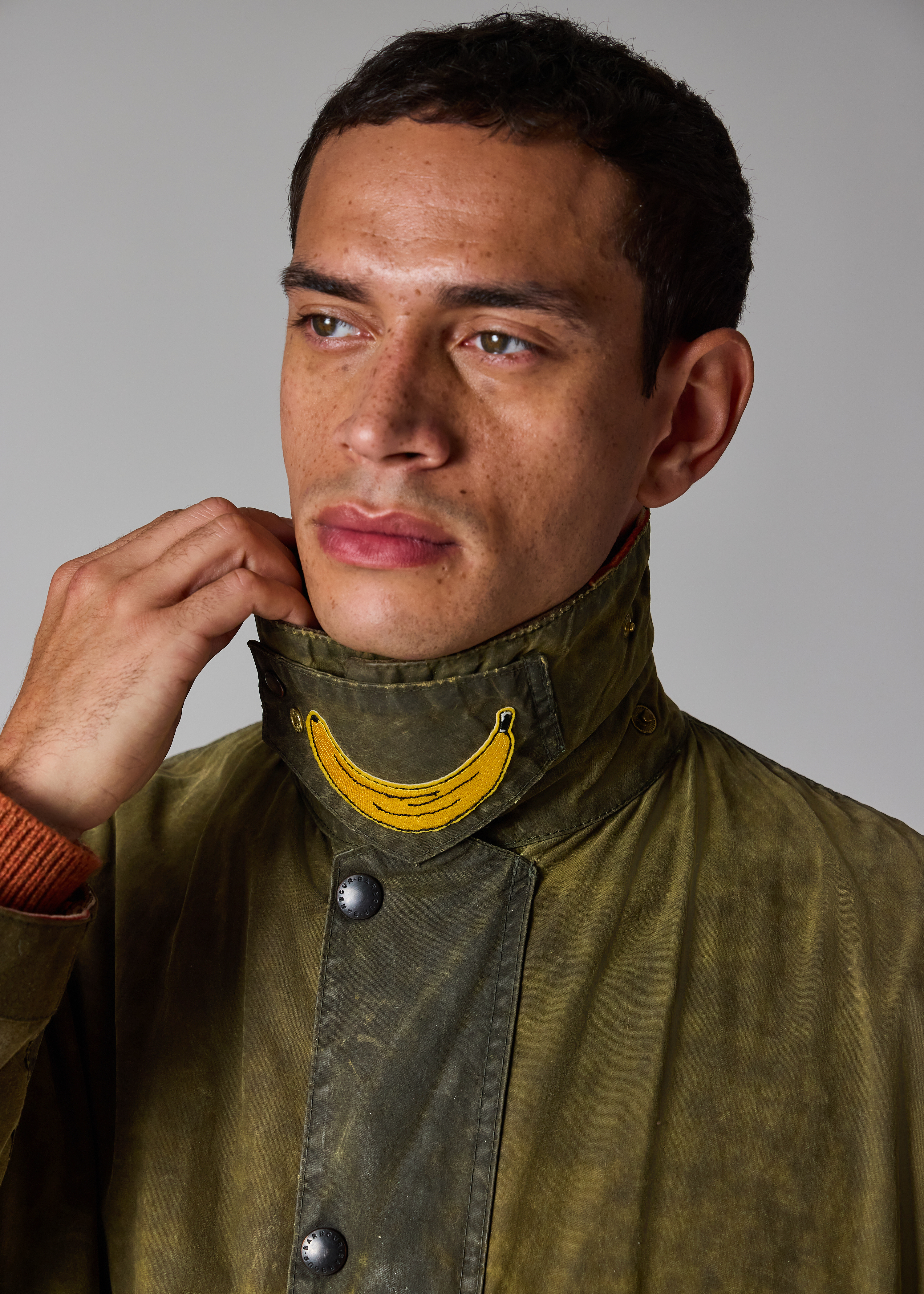 Paul Smith Loves Barbour - Re-Loved Green Border Waxed Jacket thumbnail 4