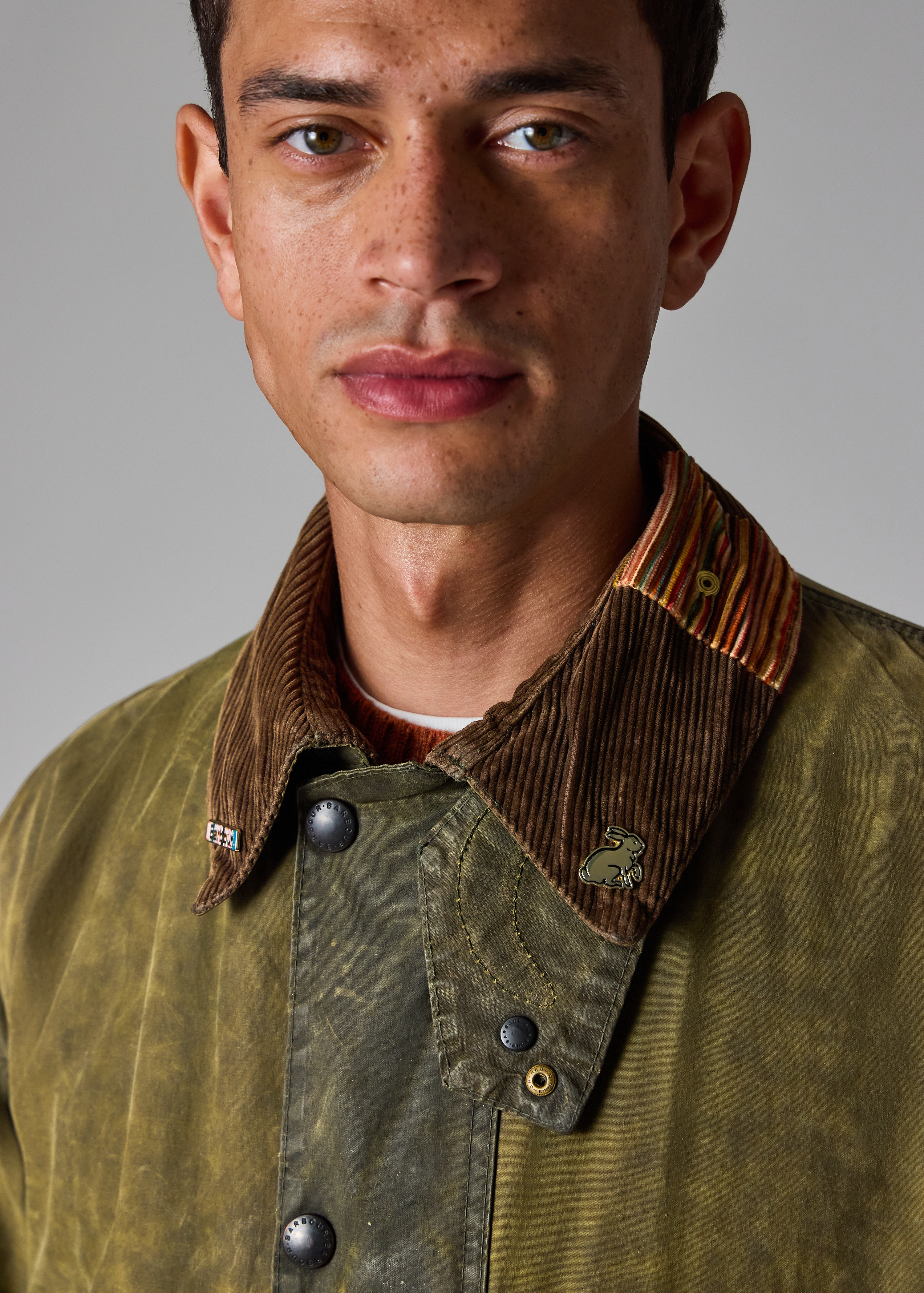 Paul Smith Loves Barbour - Re-Loved Green Border Waxed Jacket thumbnail 8