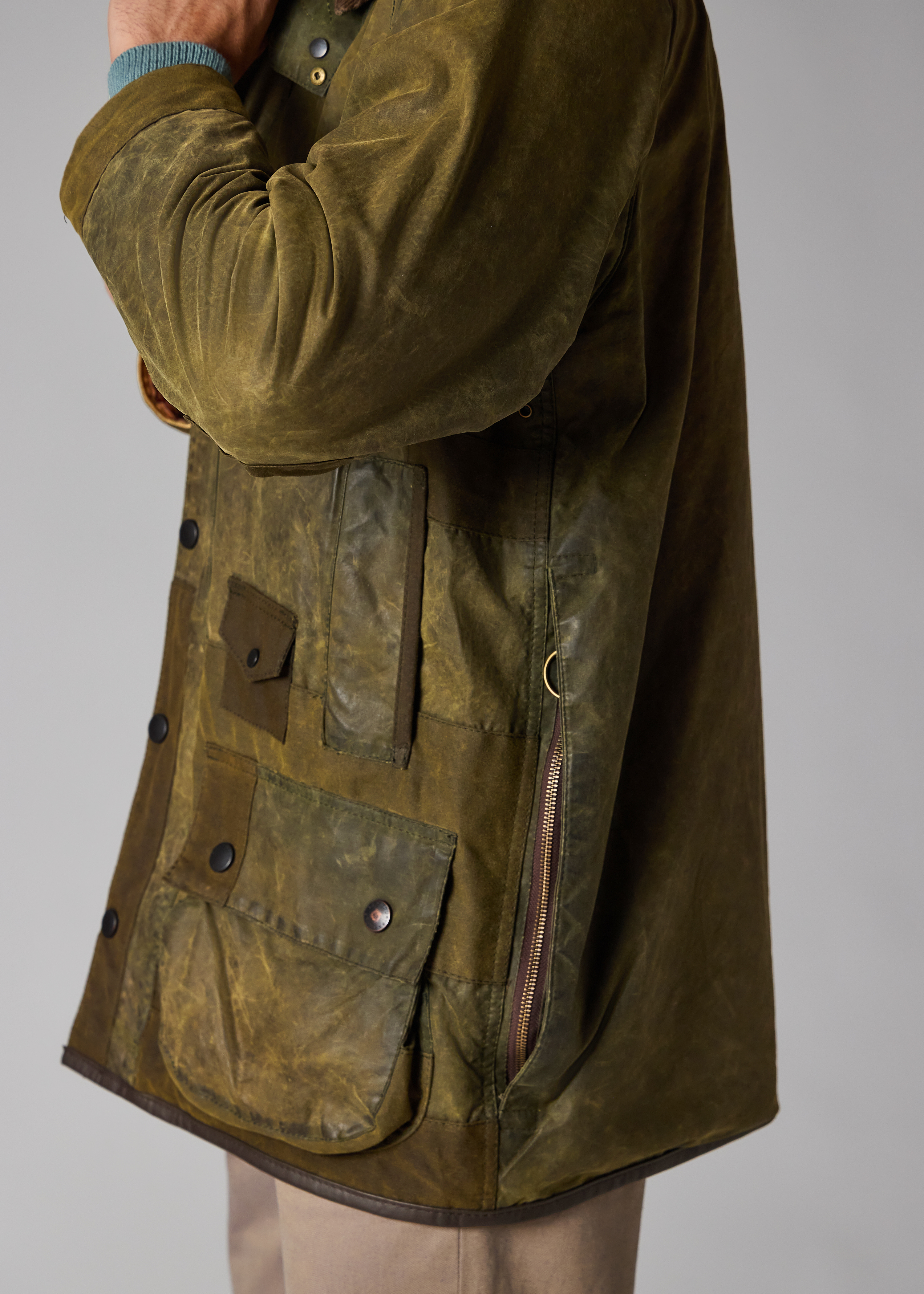 Paul Smith Loves Barbour - Re-Loved Green Beaufort Waxed Jacket thumbnail 7
