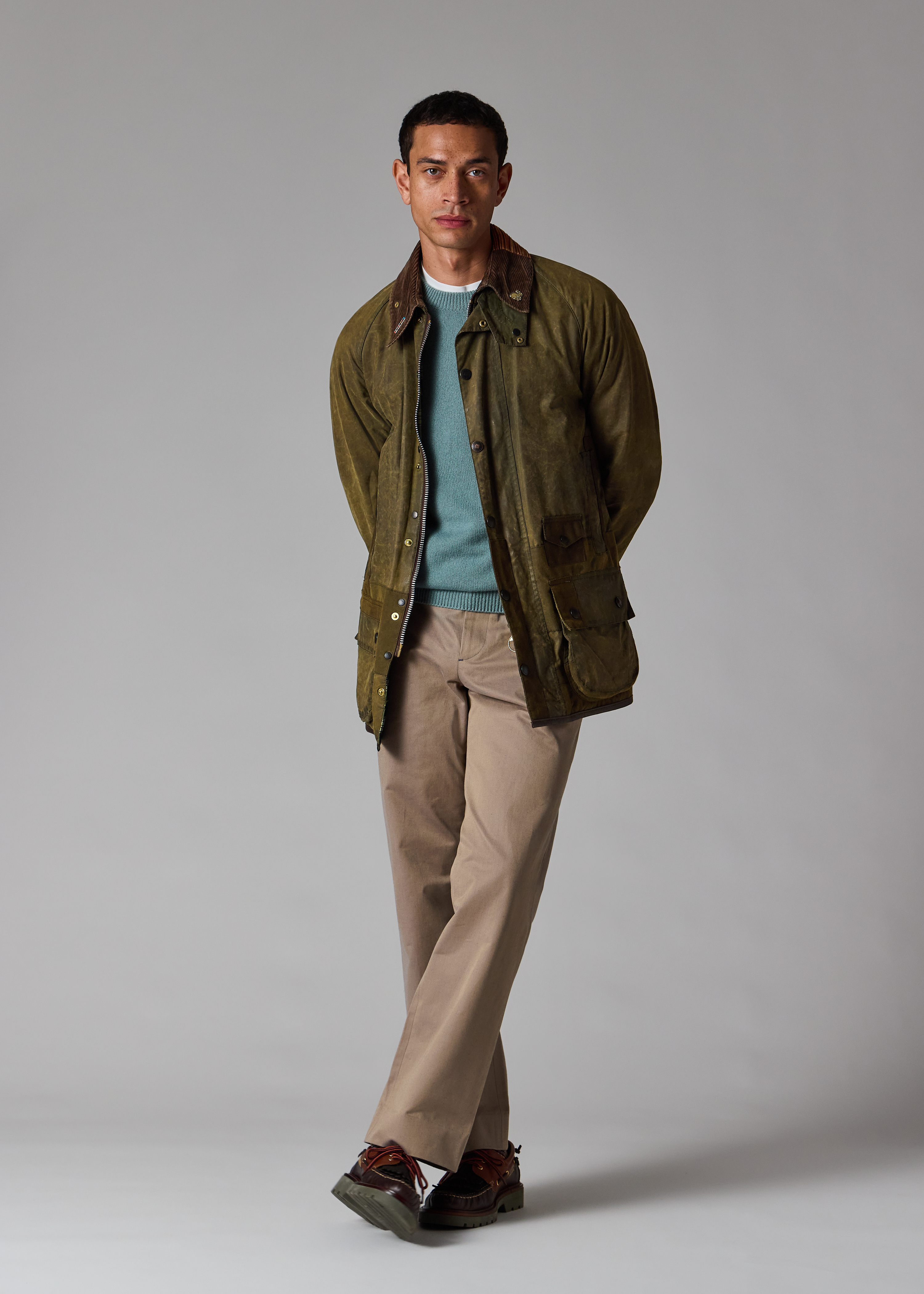 Paul Smith Loves Barbour - Re-Loved Green Beaufort Waxed Jacket thumbnail 4