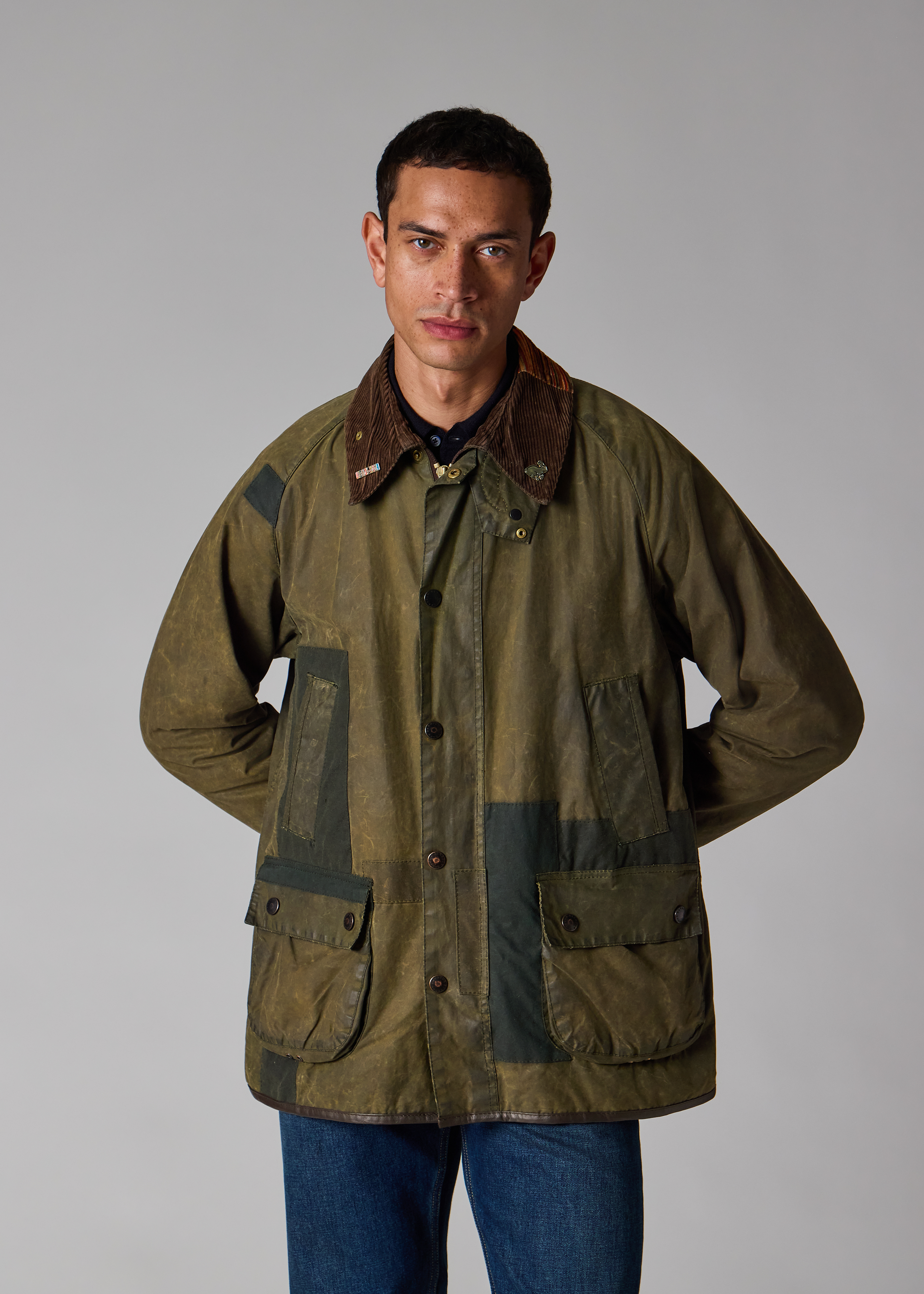 Paul Smith Loves Barbour - Re-Loved Green Bedale Waxed Jacket thumbnail 8