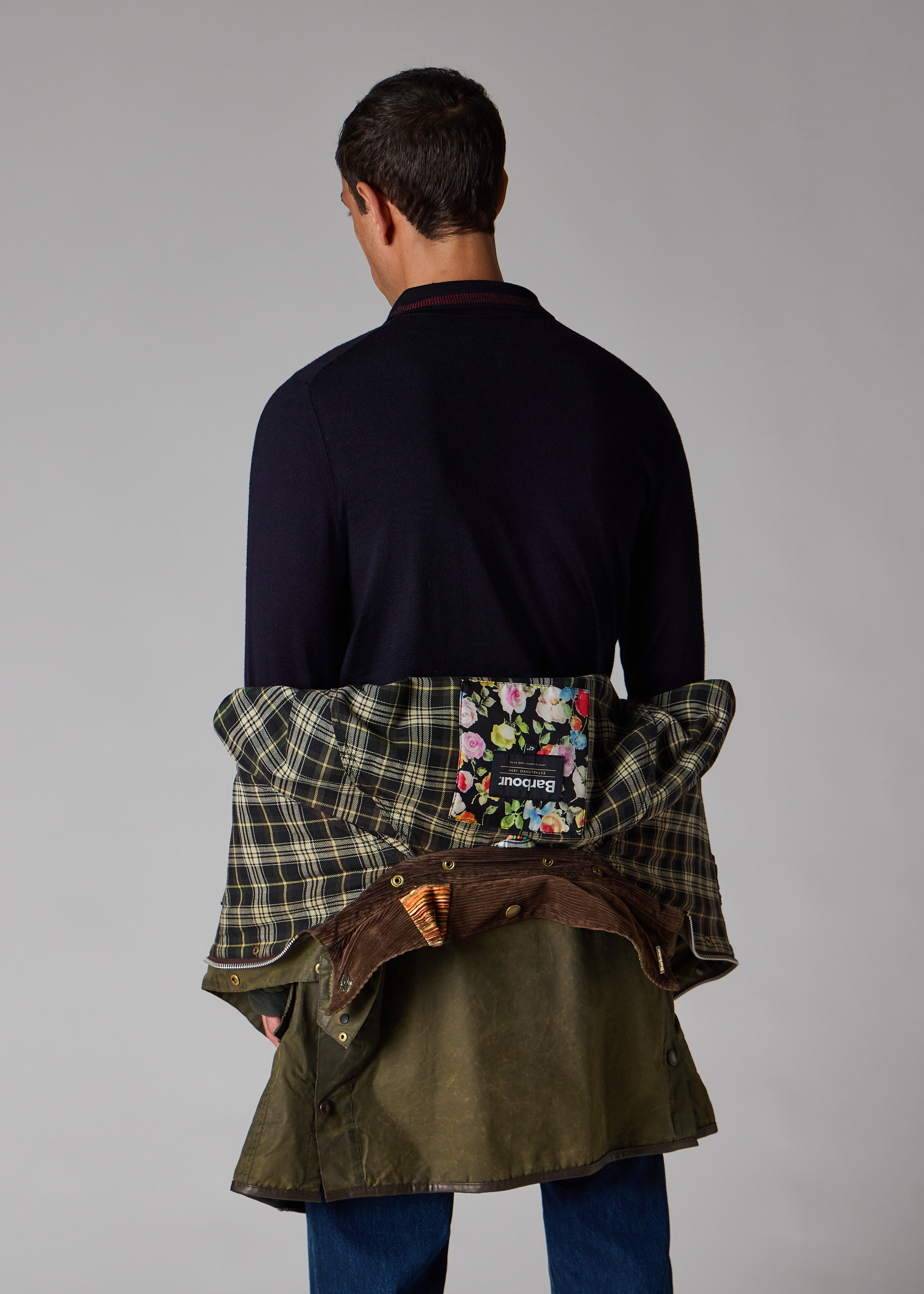 Paul Smith Loves Barbour - Re-Loved Green Bedale Waxed Jacket thumbnail 6