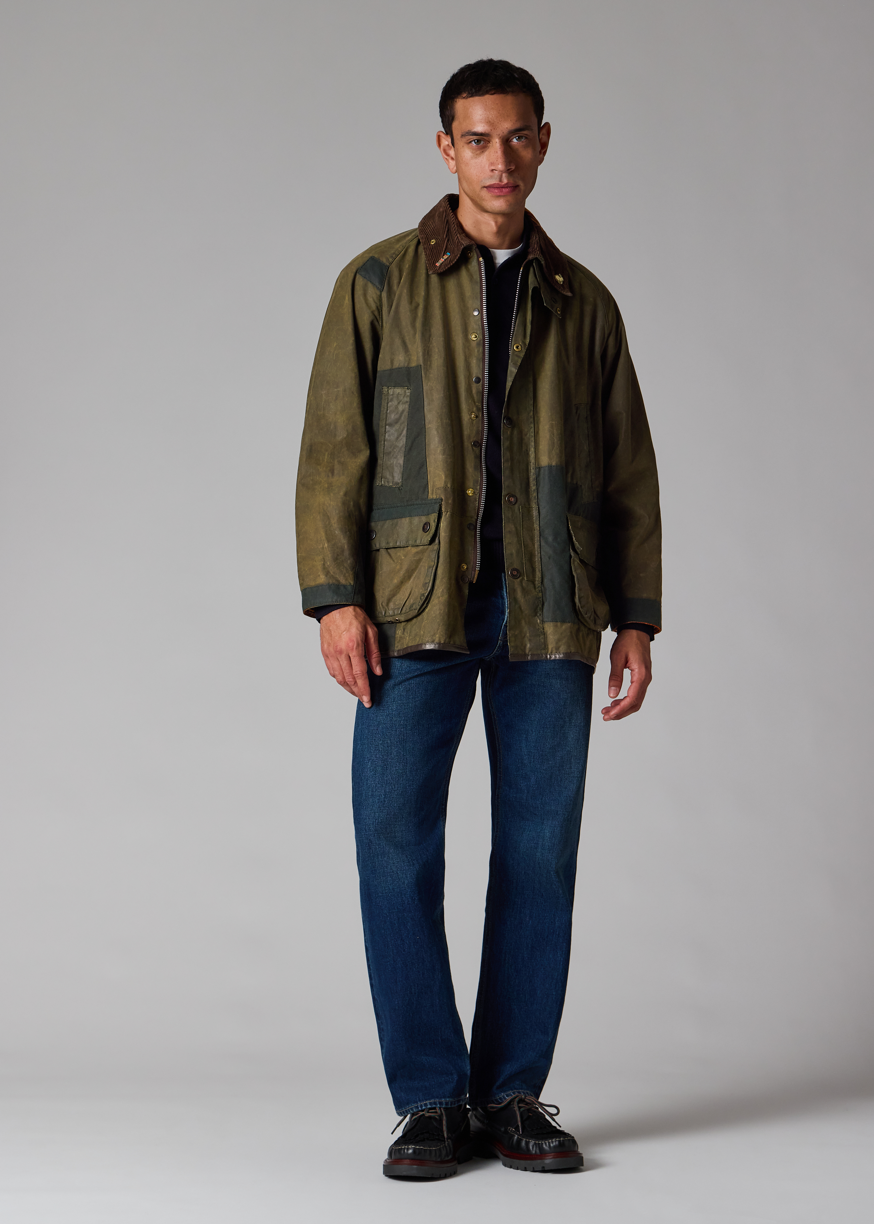 Paul Smith Loves Barbour - Re-Loved Green Bedale Waxed Jacket thumbnail 5
