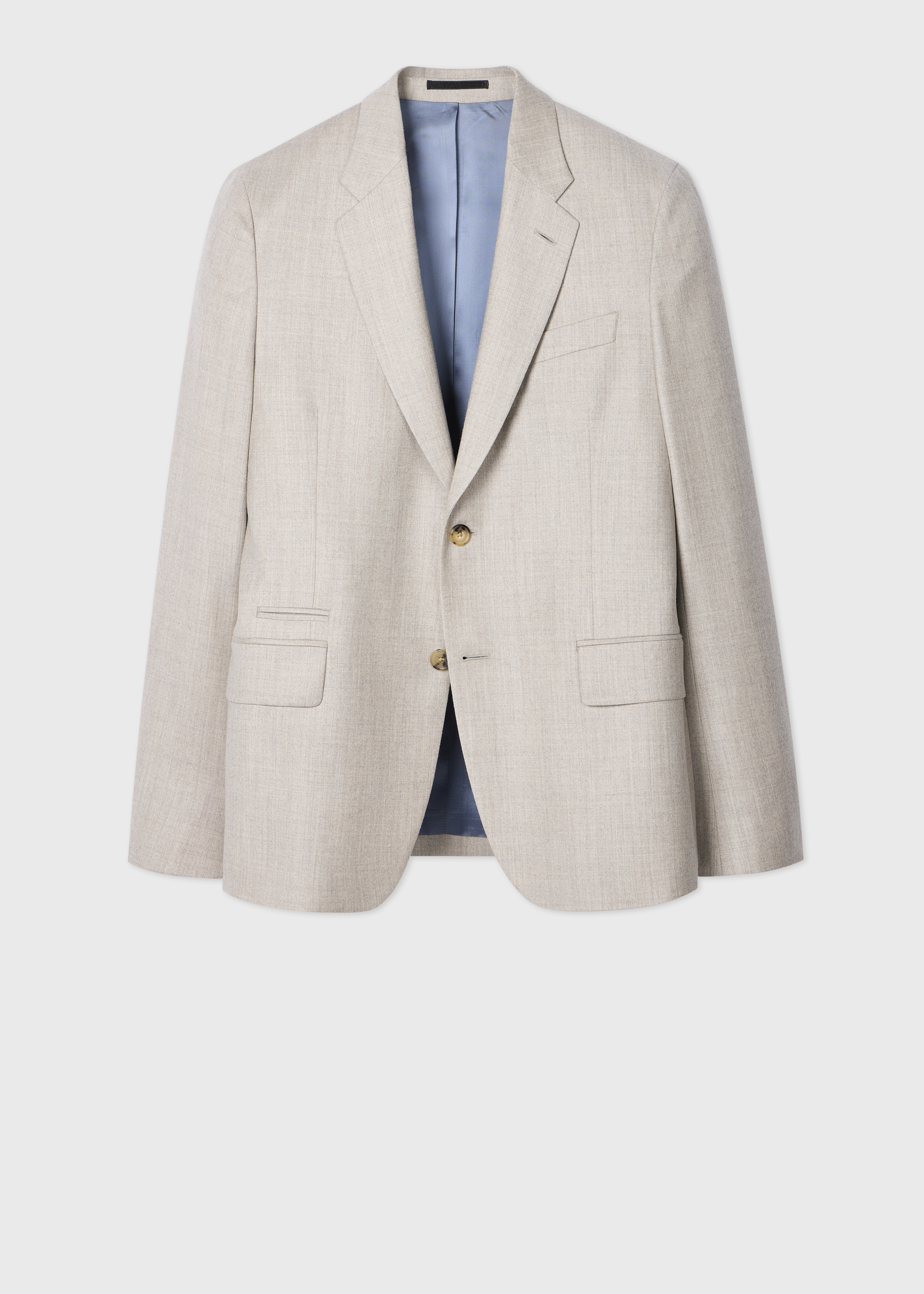 Tailored-Fit Beige Overdyed Wool-Cashmere Flannel Blazer thumbnail 6