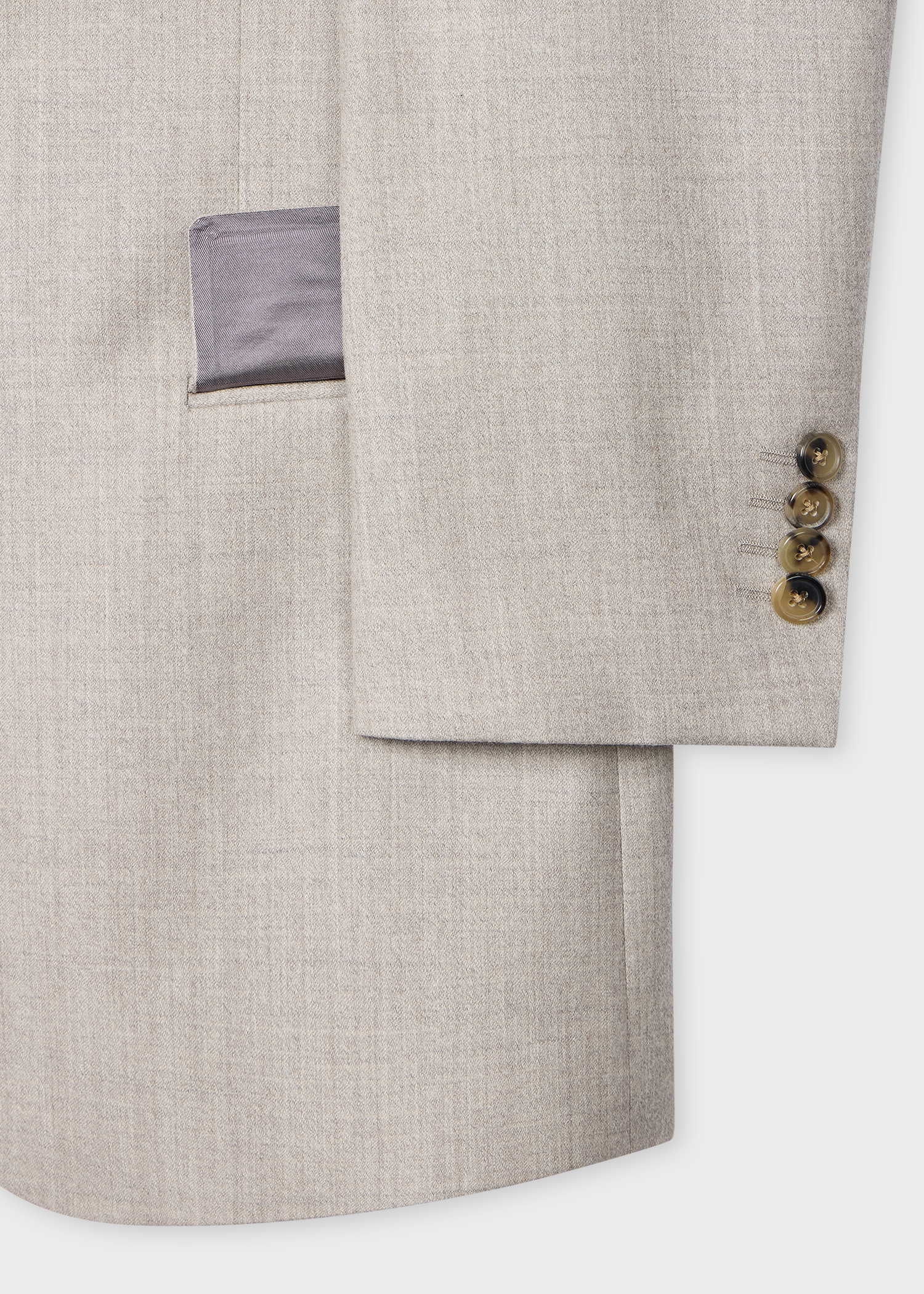 Tailored-Fit Beige Overdyed Wool-Cashmere Flannel Blazer thumbnail 8