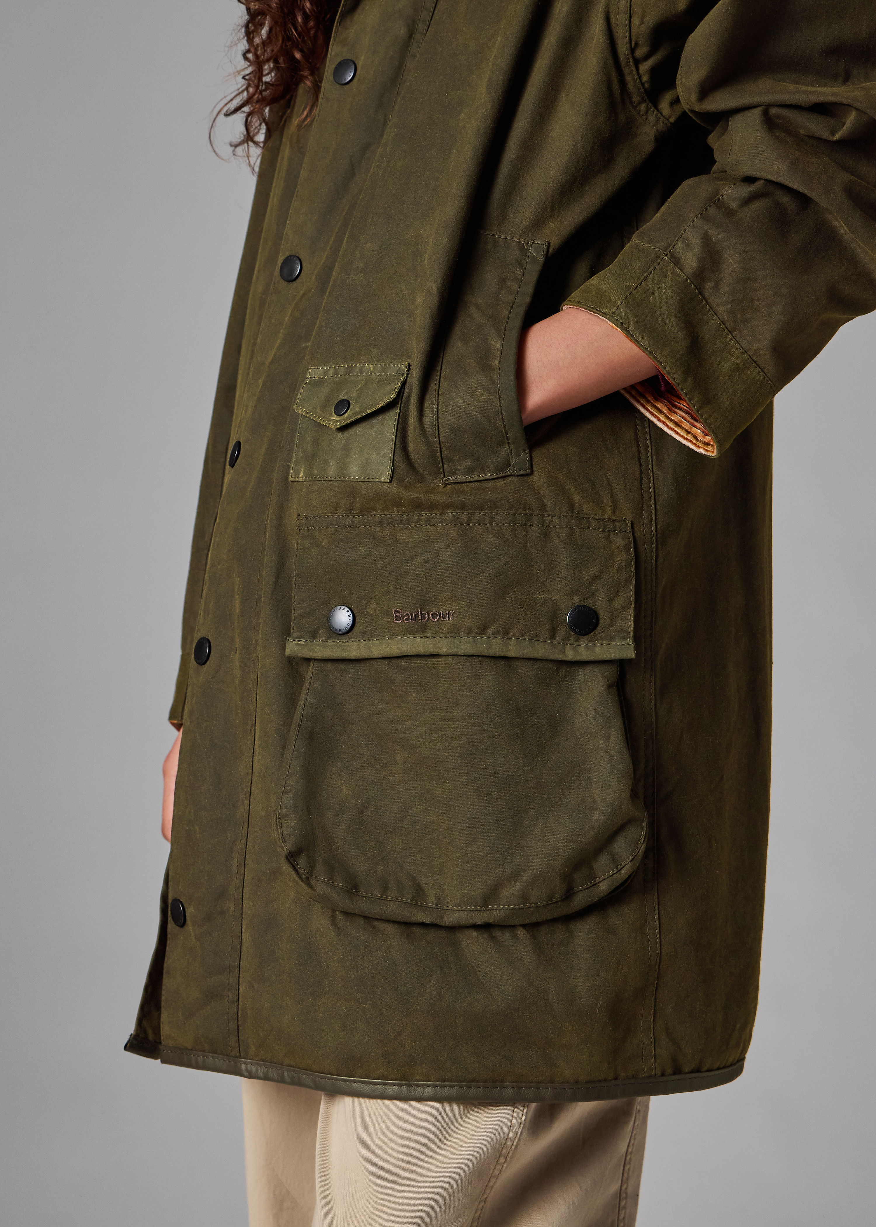 Paul Smith Loves Barbour - Re-Loved Green Northumbria Waxed Jacket thumbnail 3