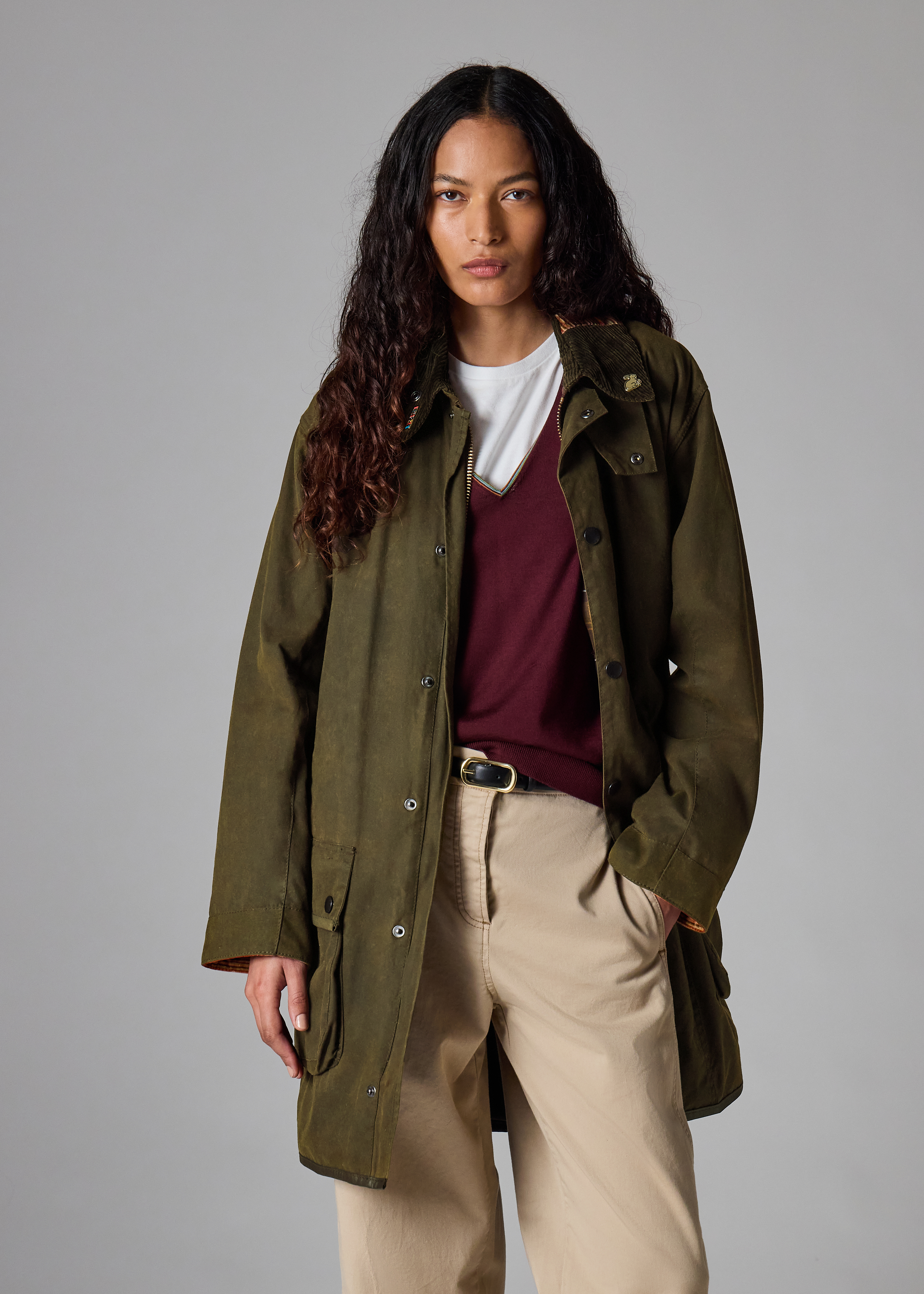 Paul Smith Loves Barbour - Re-Loved Green Northumbria Waxed Jacket thumbnail 2