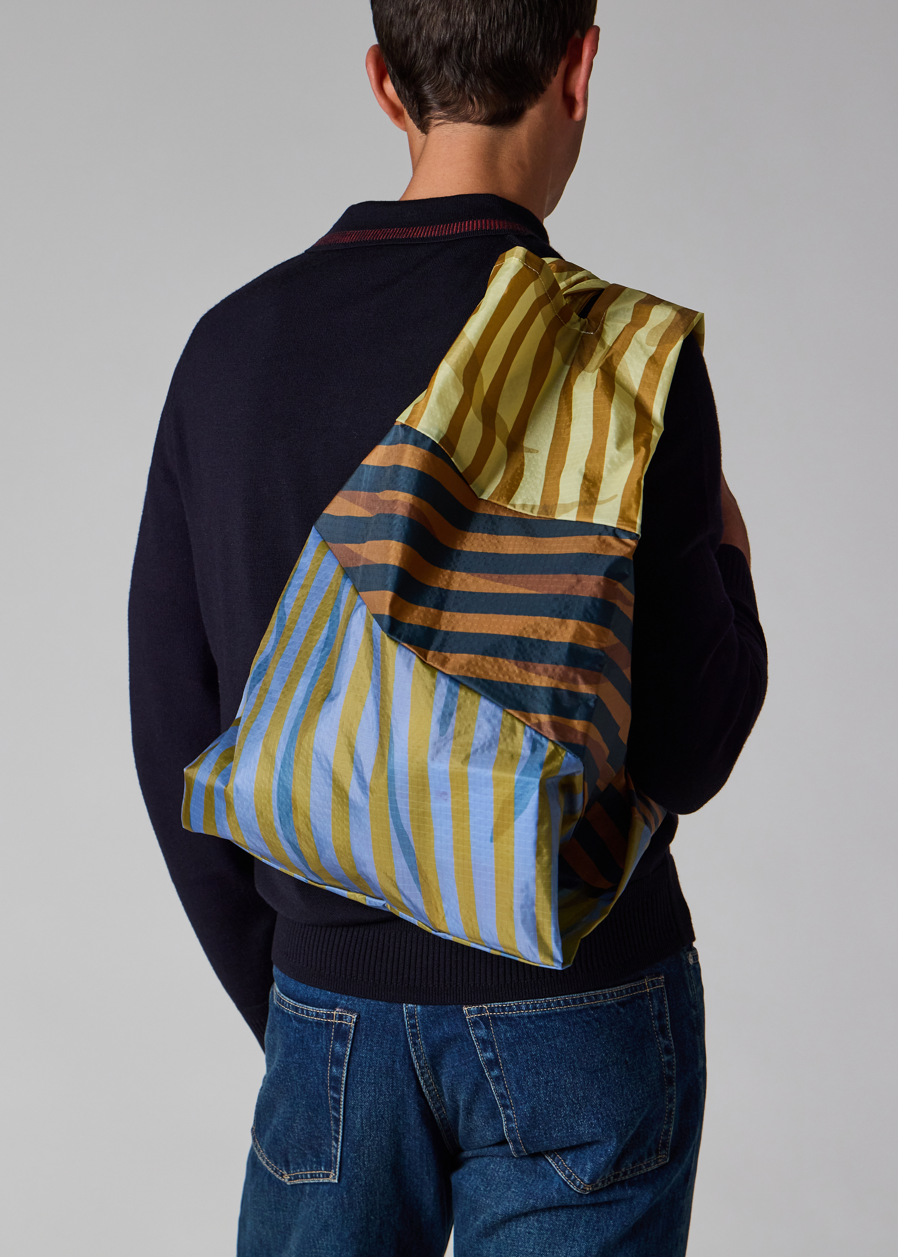 Susan Bijl x Paul Smith - Beige Mixed-Stripe 'The New Shopping Bag