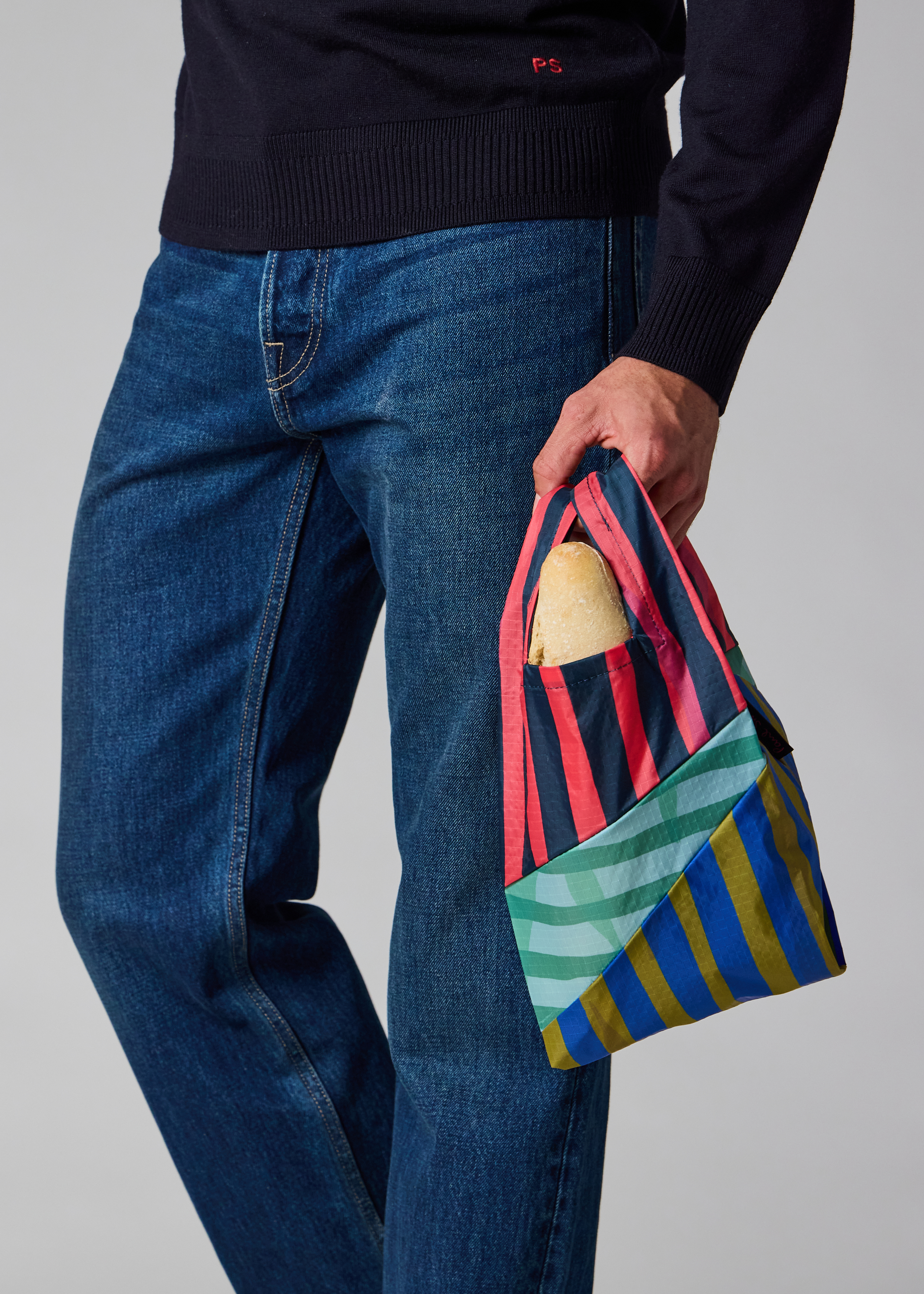 Susan Bijl x Paul Smith - Pink Mixed-Stripe 'The New Shopping Bag