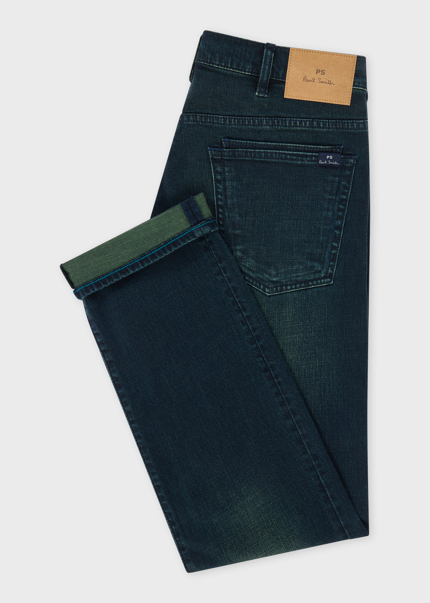 Men's Standard-Fit 'Crosshatch Stretch' Blue Over-Dye Jeans