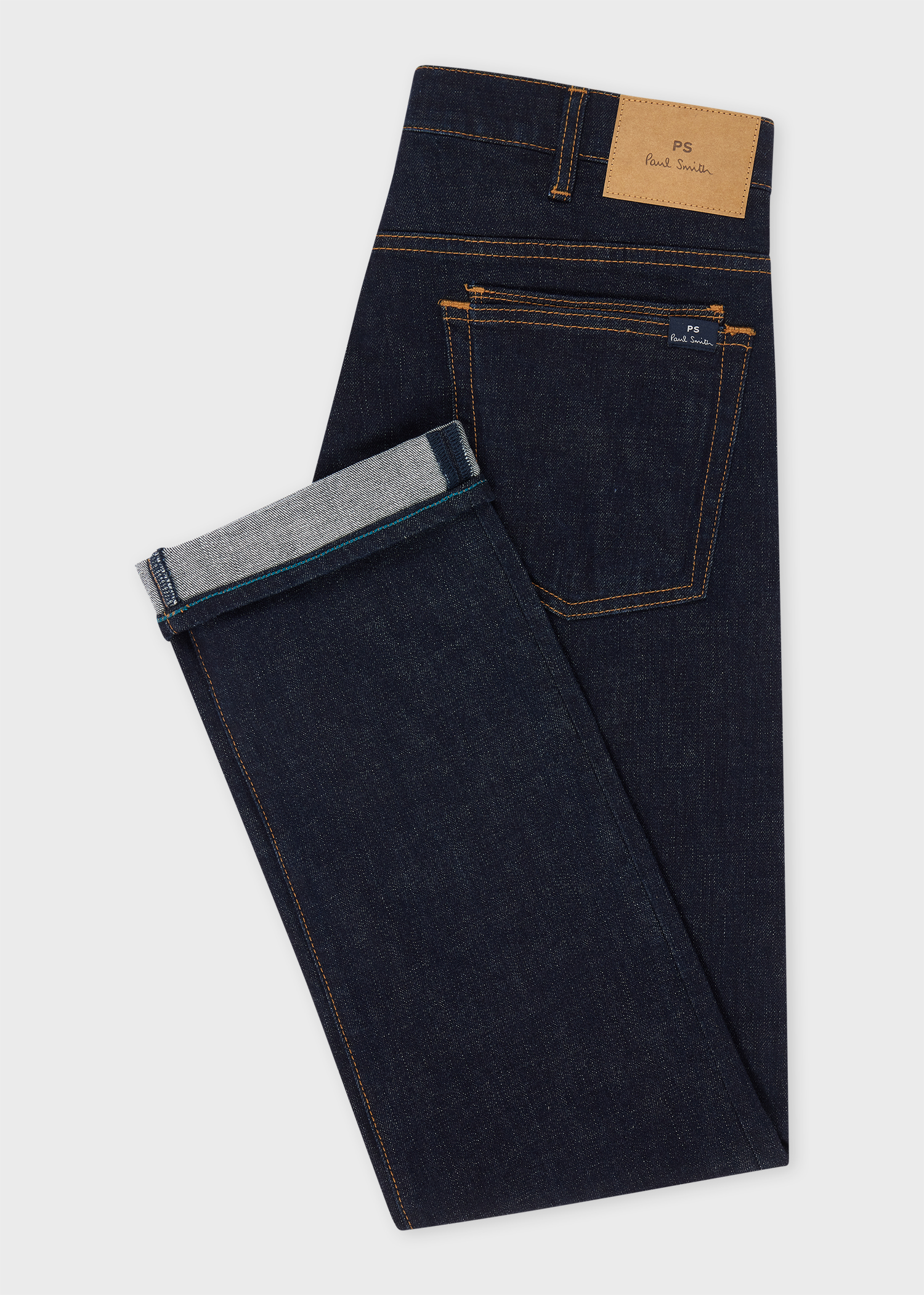 Standard-Fit Indigo-Rinse 'Crosshatch Stretch' Jeans
