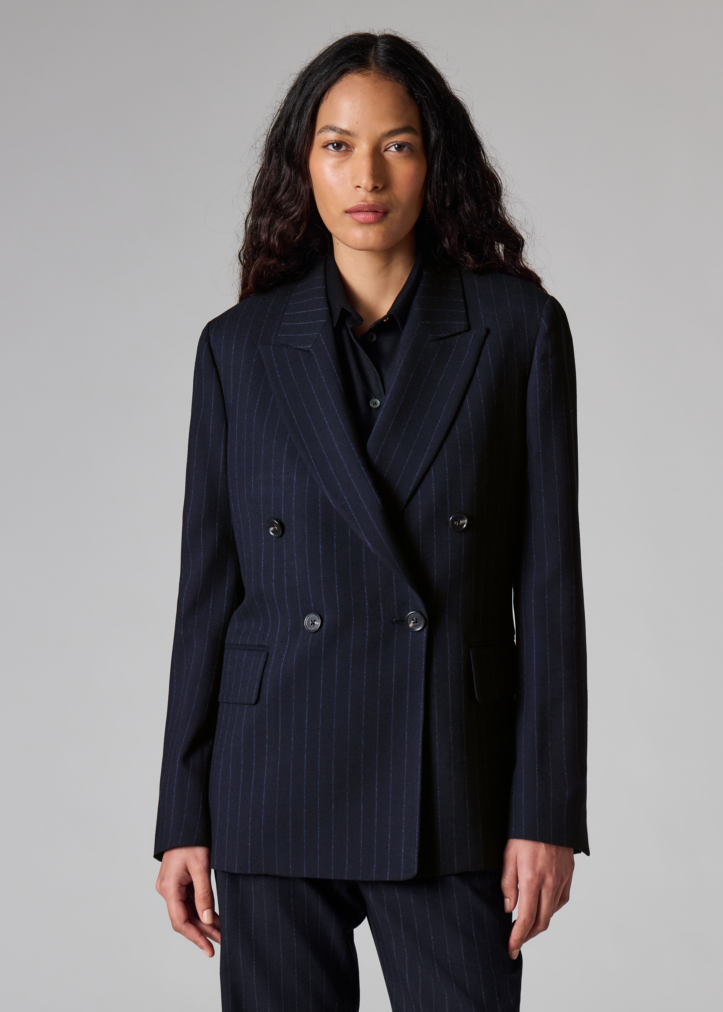 Paul Smith Women's Cord 'Signature Stripe' Double Breasted Blazer