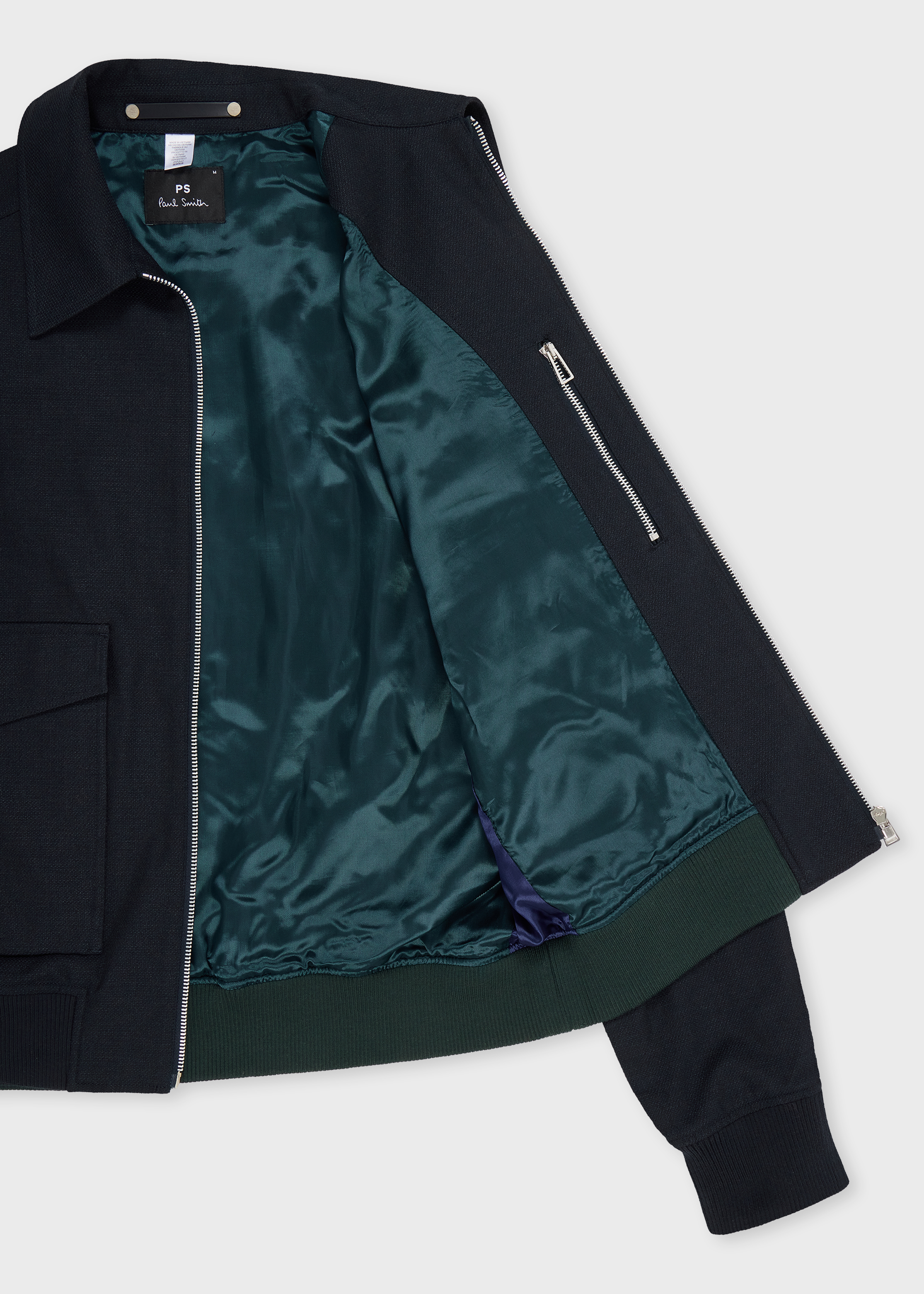 Paul Smith 18ss ジャケット　コイハワイアン Men's Navy Cotton and Wool-Blend Textured Jacket