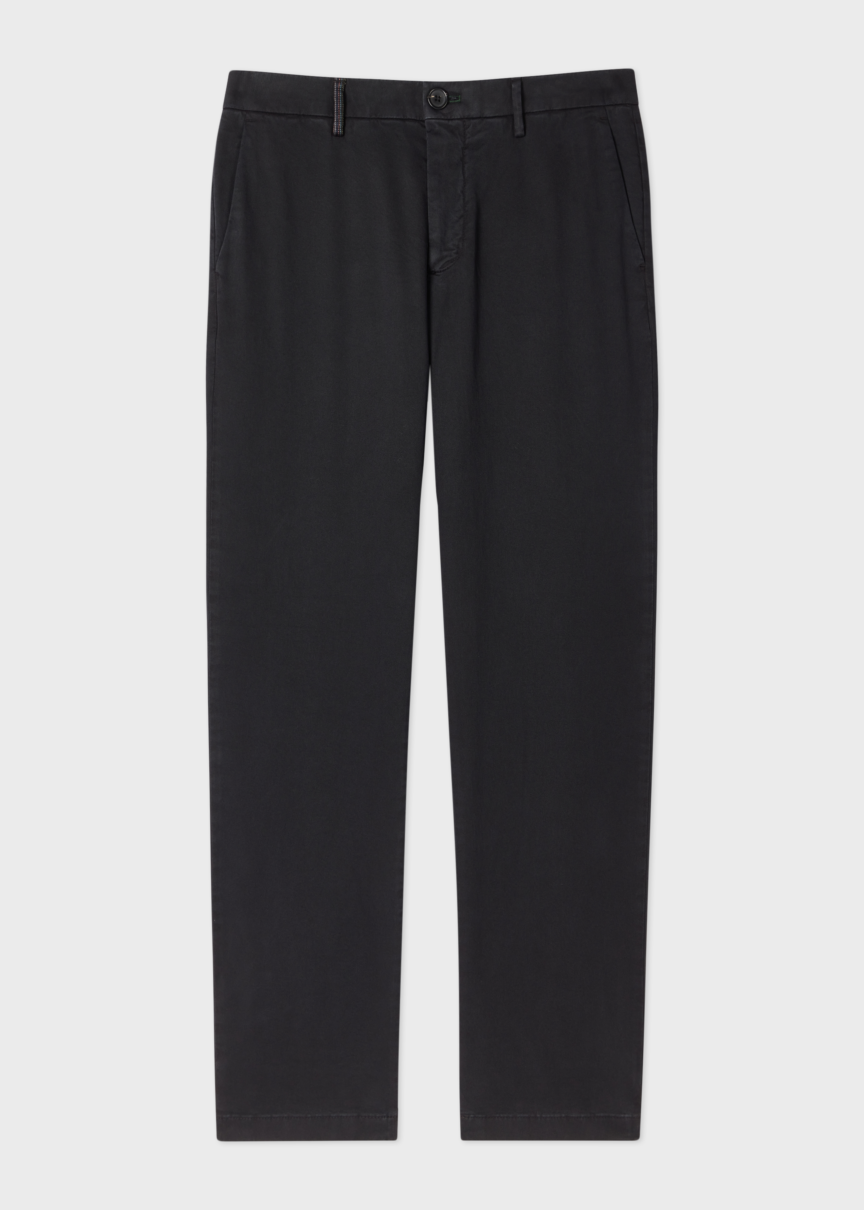 Men's Washed Black Stretch Cotton-Twill Chinos