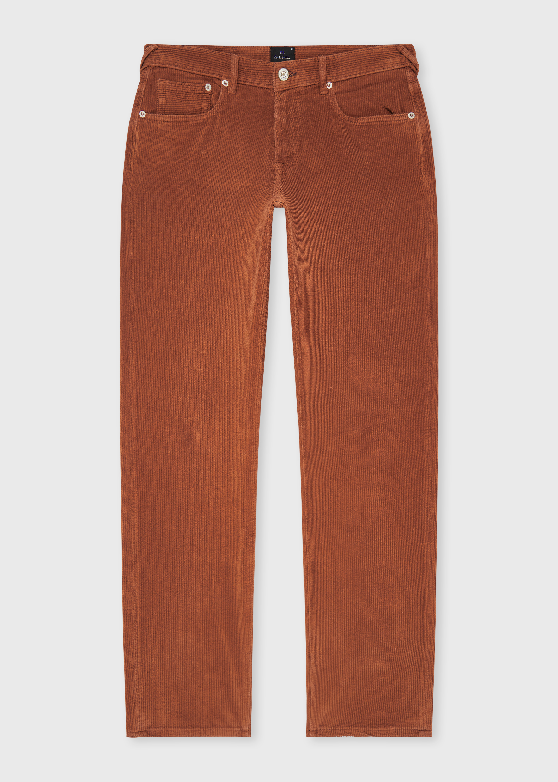 PS Paul Smith オレンジ コーデュロイ チノパン Men's Relaxed Tapered-Fit Smoke Grey Corduroy Trousers