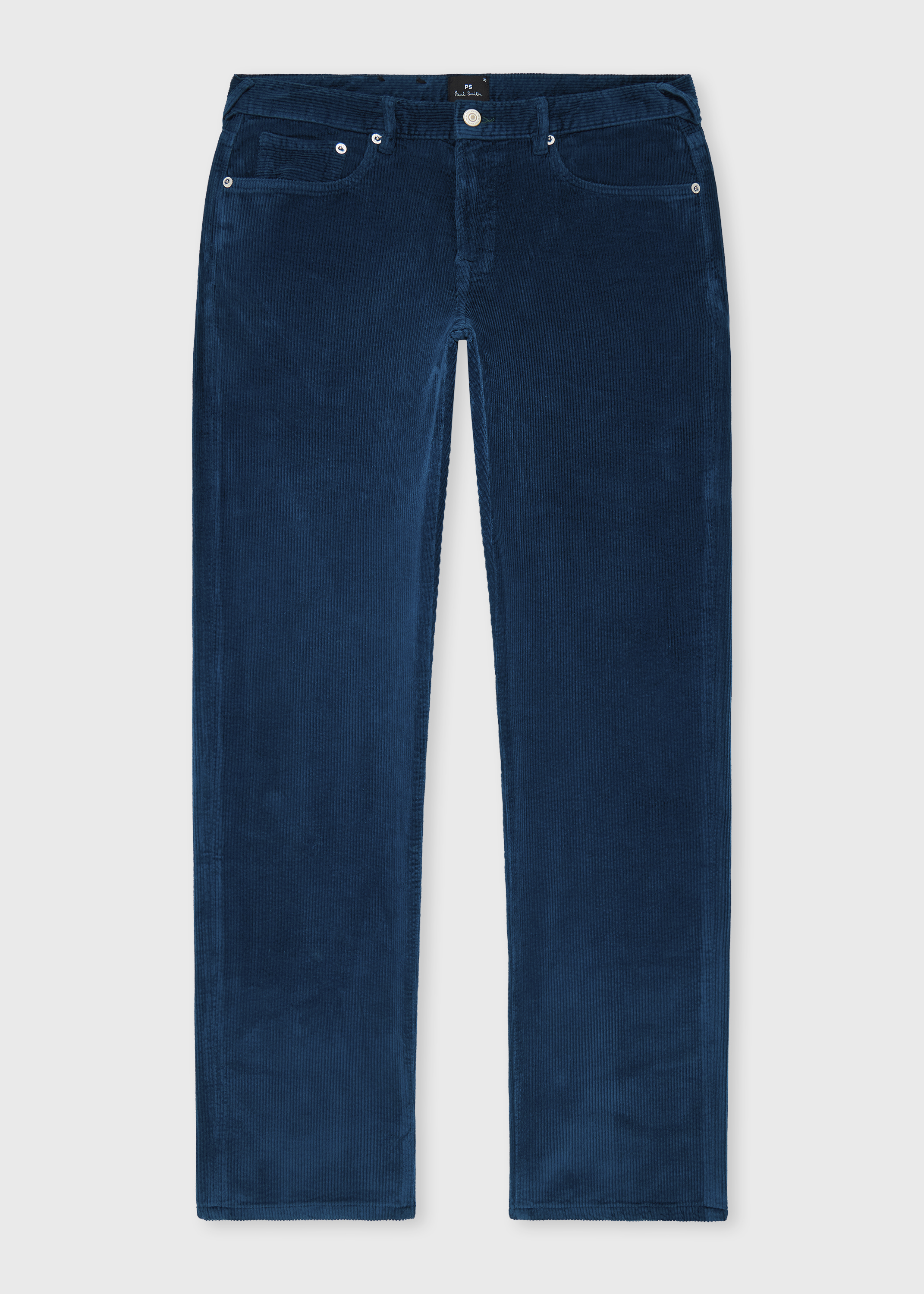 Men's Relaxed Tapered-Fit Dark Blue Corduroy Trousers