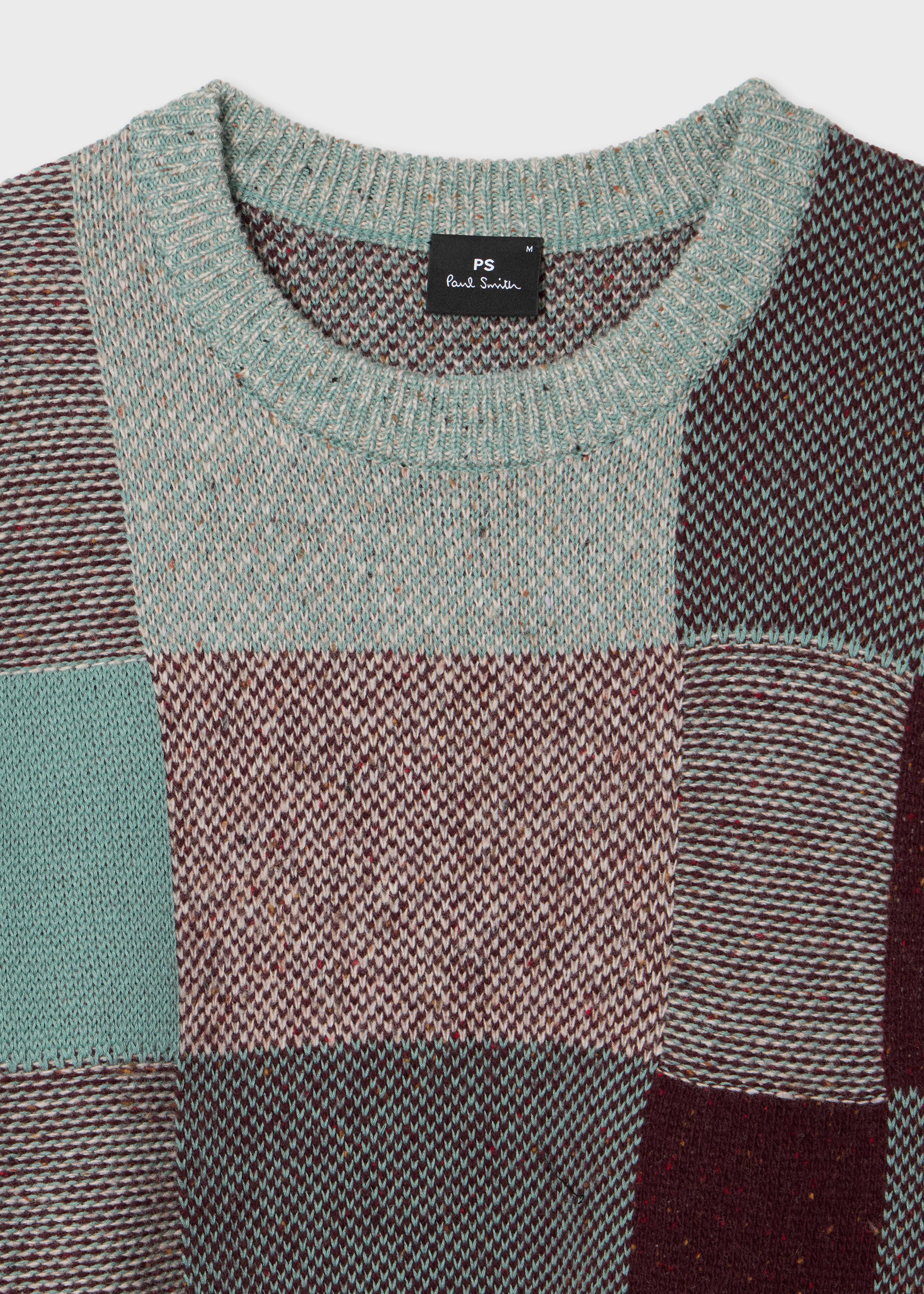 Men's Multicolour Patchwork Cotton & Wool-Blend Sweater
