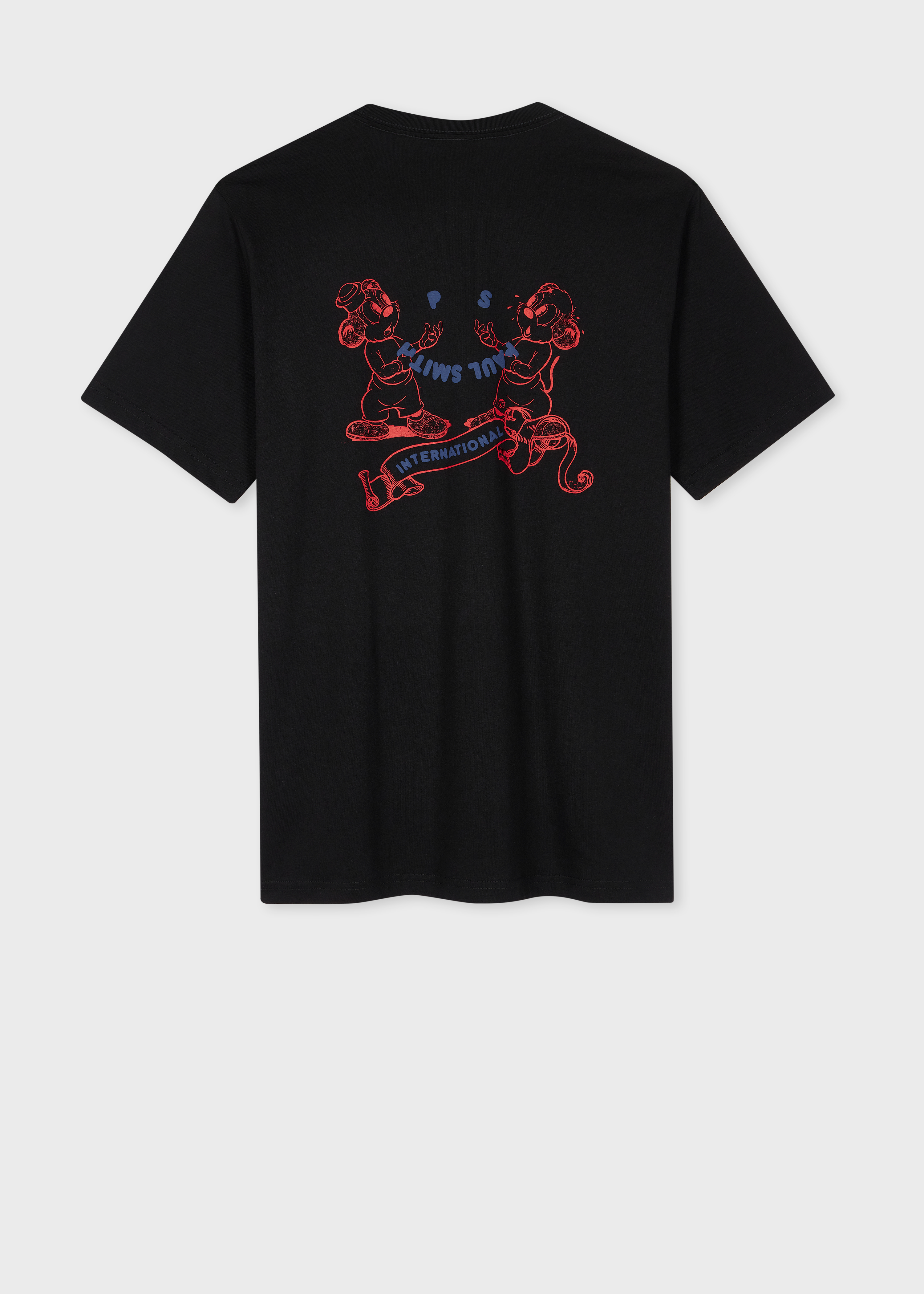 Slim-Fit Black 'International 'Graphic Print T-Shirt