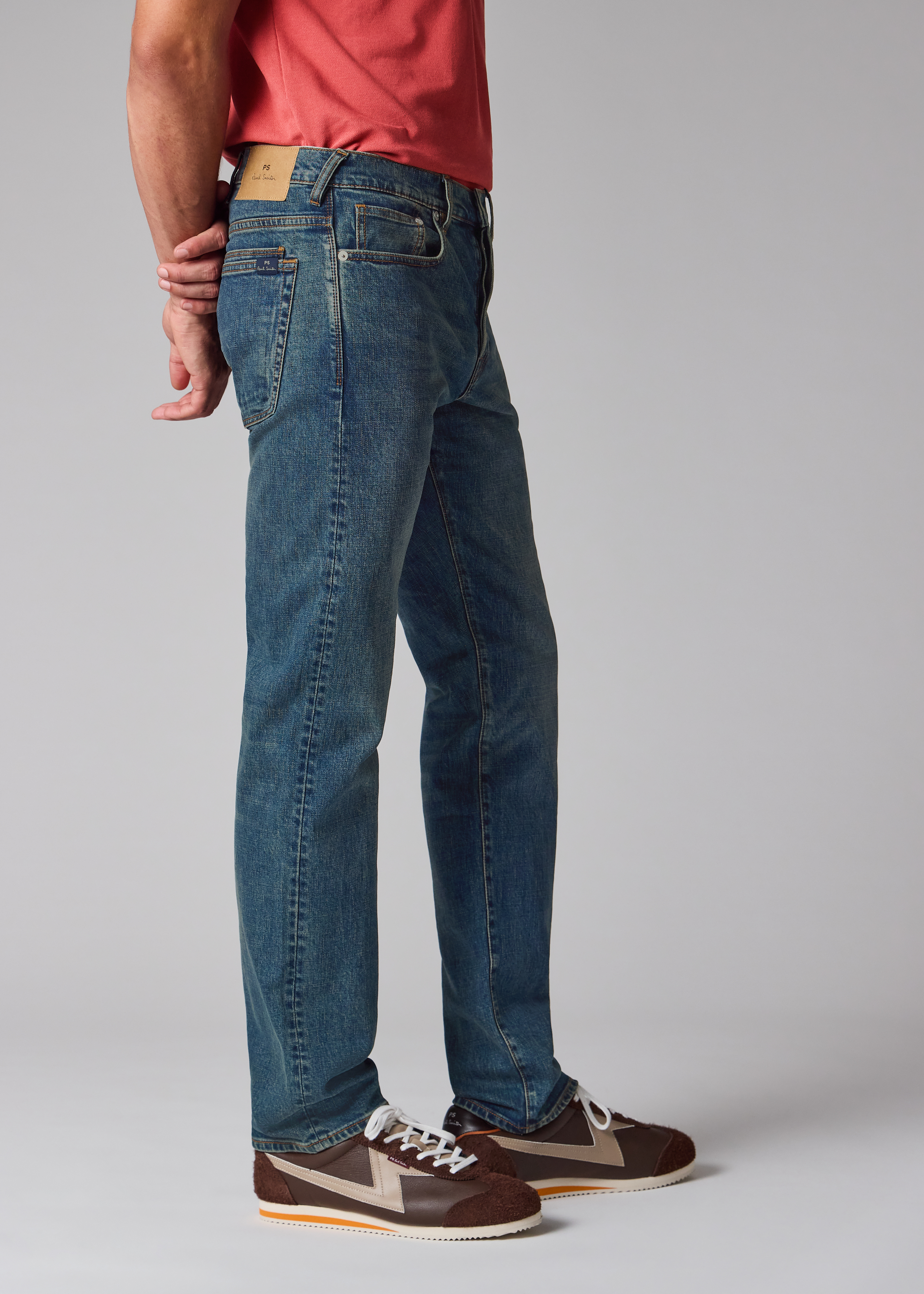 Men's Standard-Fit 'Crosshatch Stretch' Blue Over-Dye Jeans
