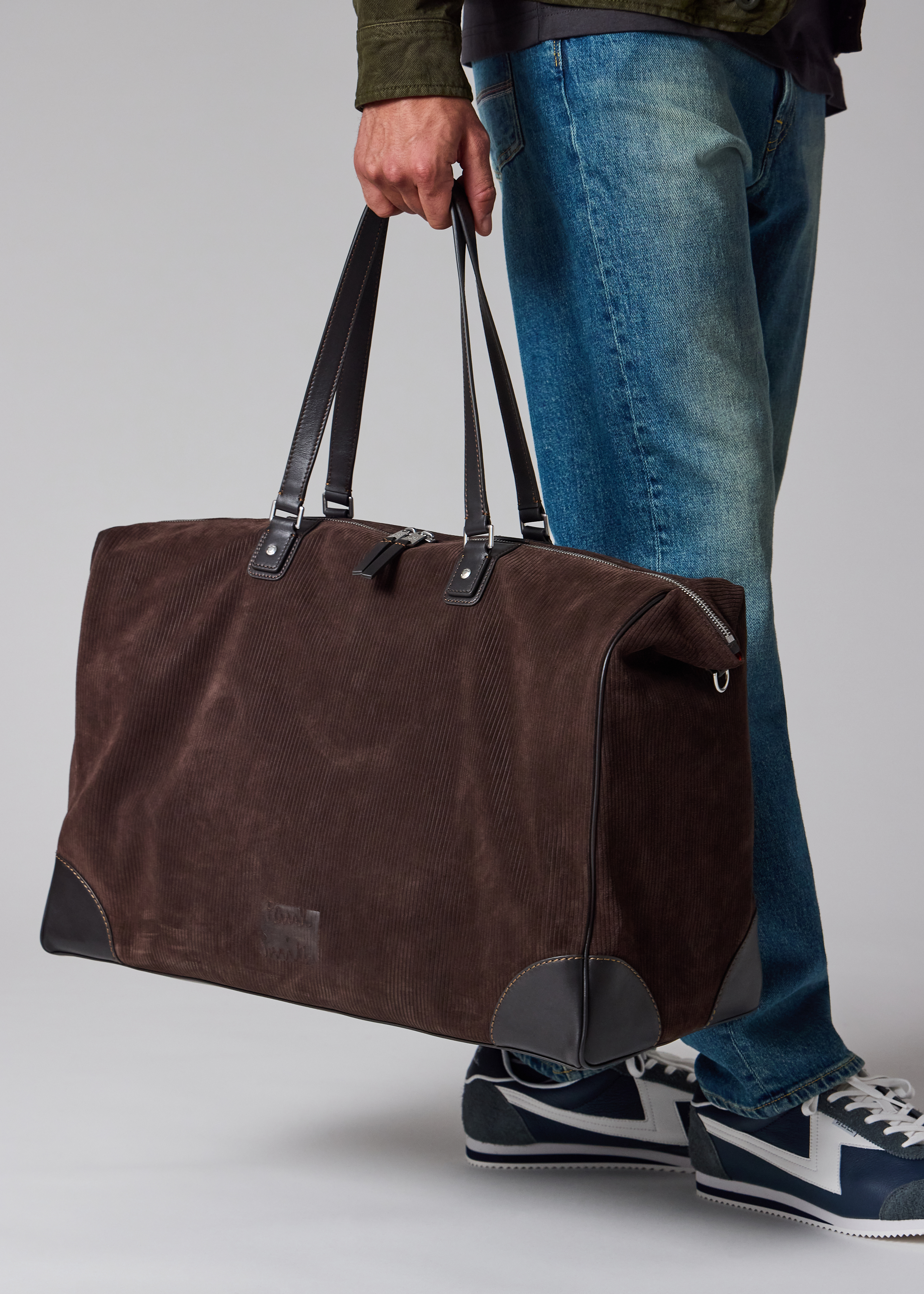 Homme Marron Vntage En Cur Vértable Grand Voyage Bagage Duffle