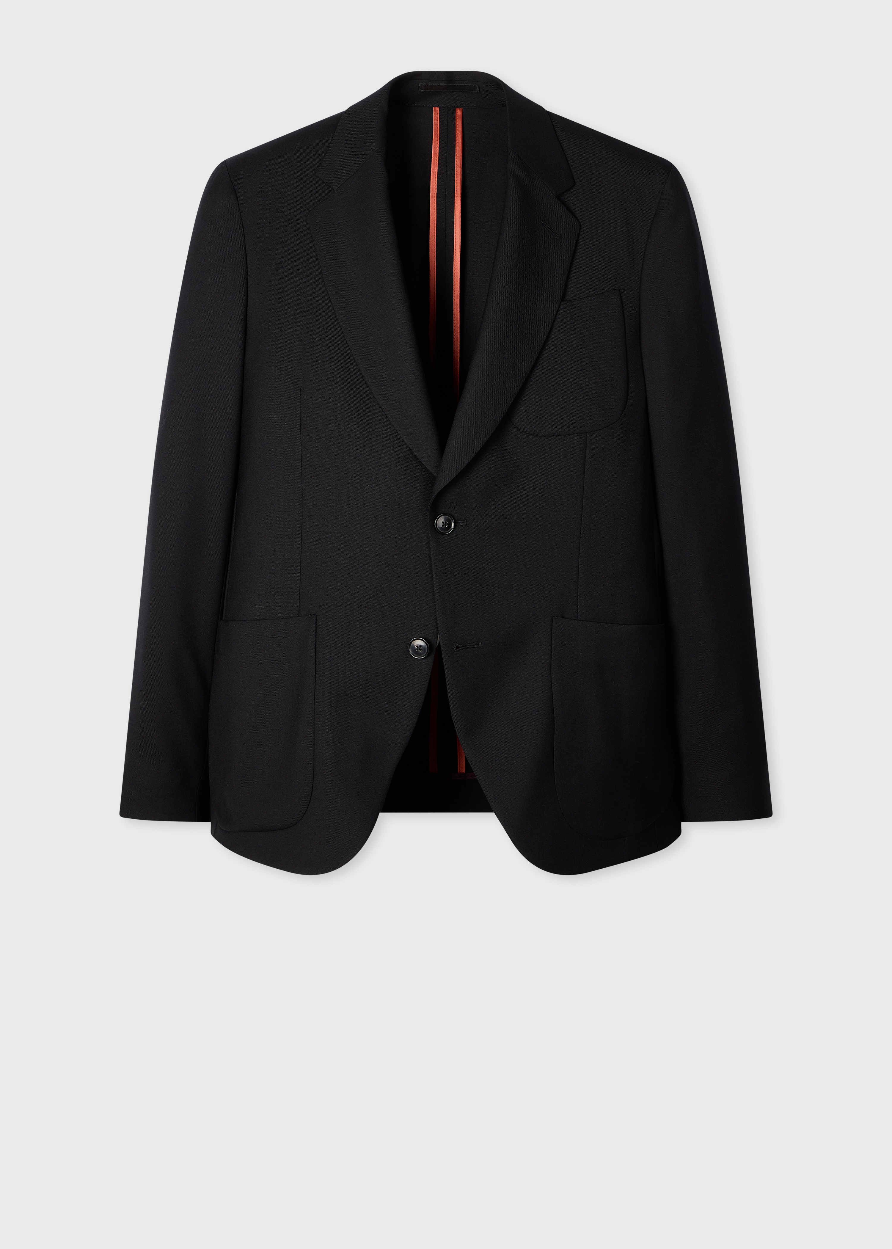 A Suit To Travel In - Black Wool Patch-Pocket Blazer thumbnail 6