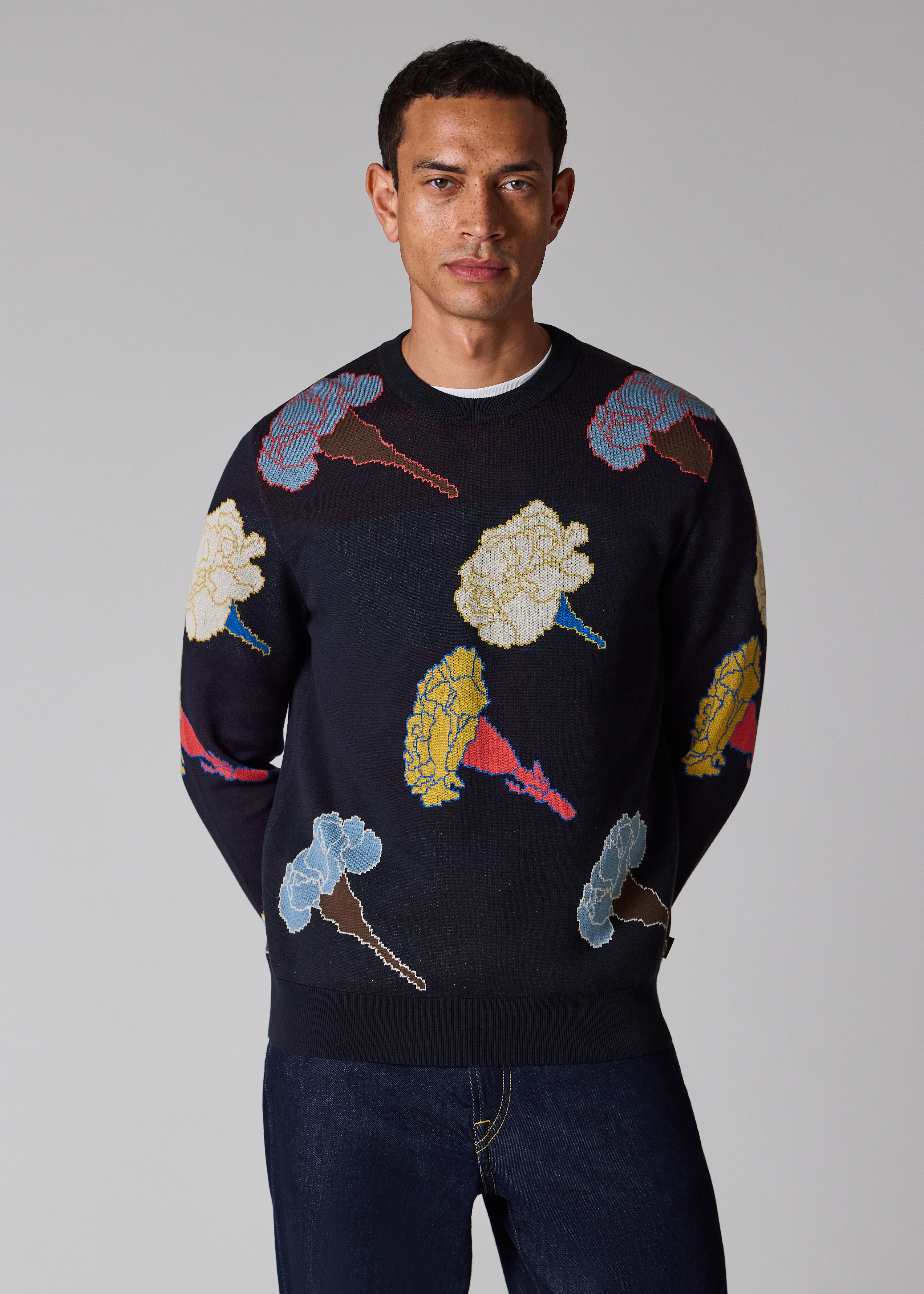 PS Paul Smith 'Mountains' Intarsia Cotton Sweater | King's Cross