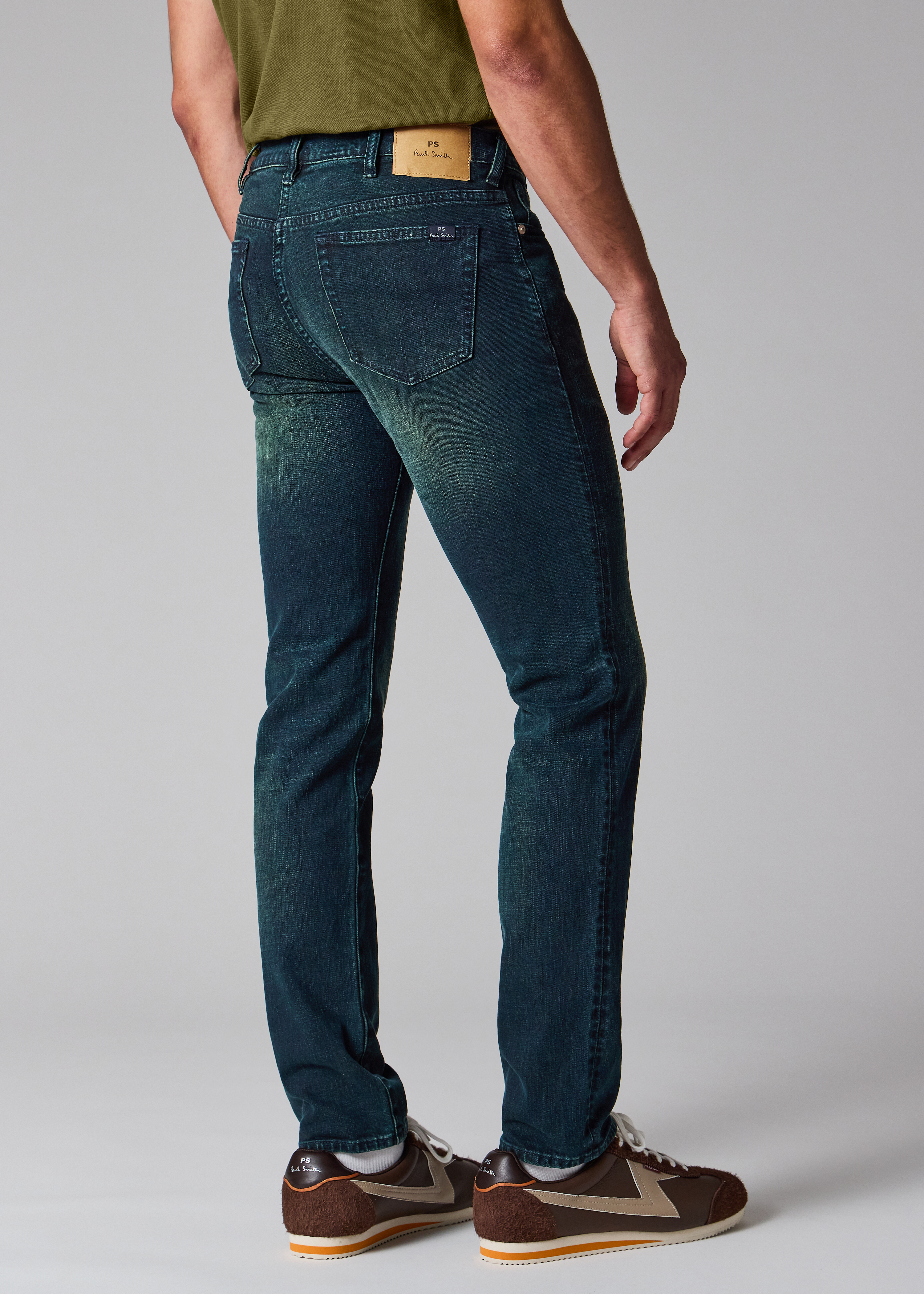 Men's Slim-Standard Navy-Wash 'Crosshatch Stretch' Jeans