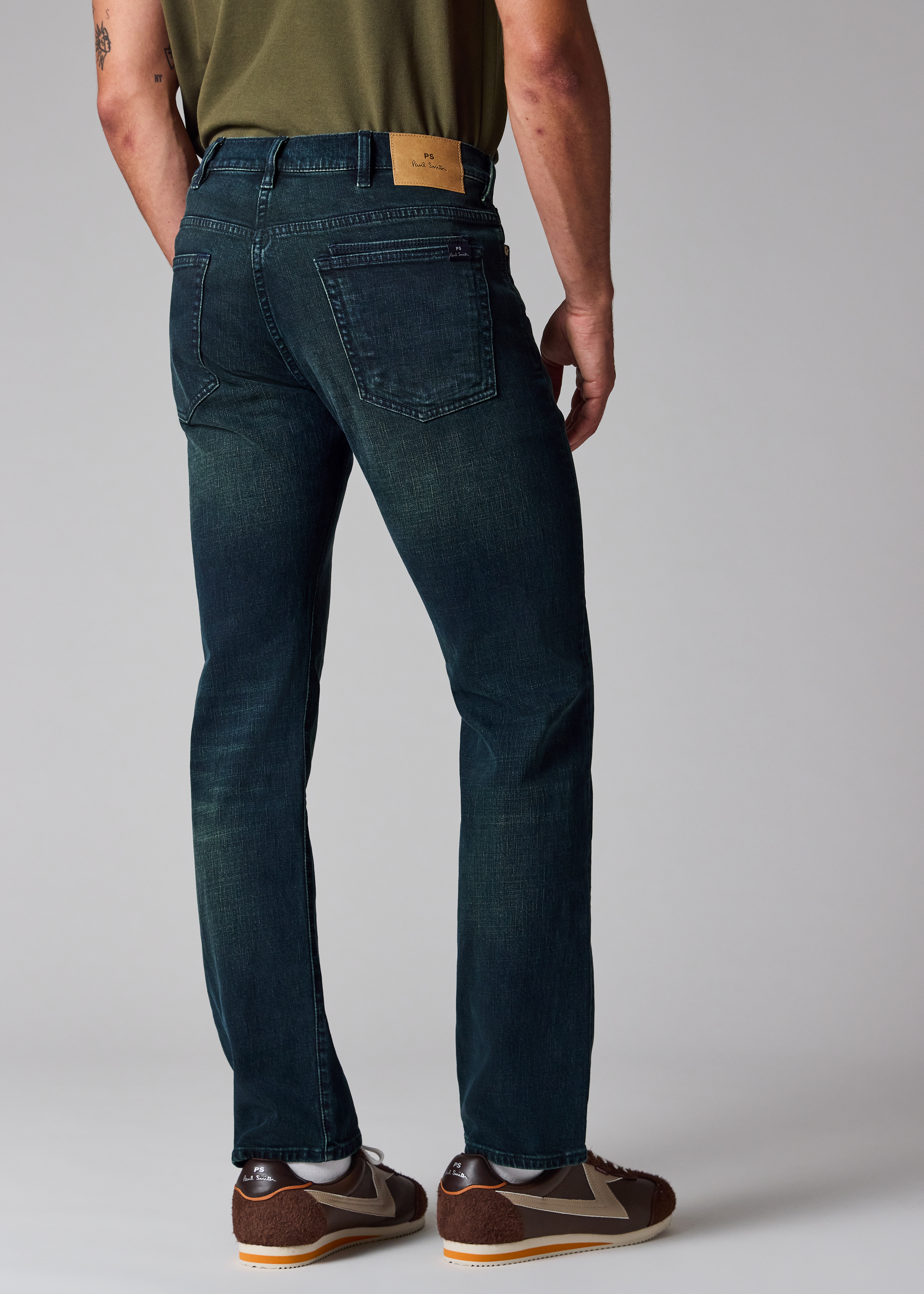 Men's Standard-Fit 'Crosshatch Stretch' Blue Over-Dye Jeans