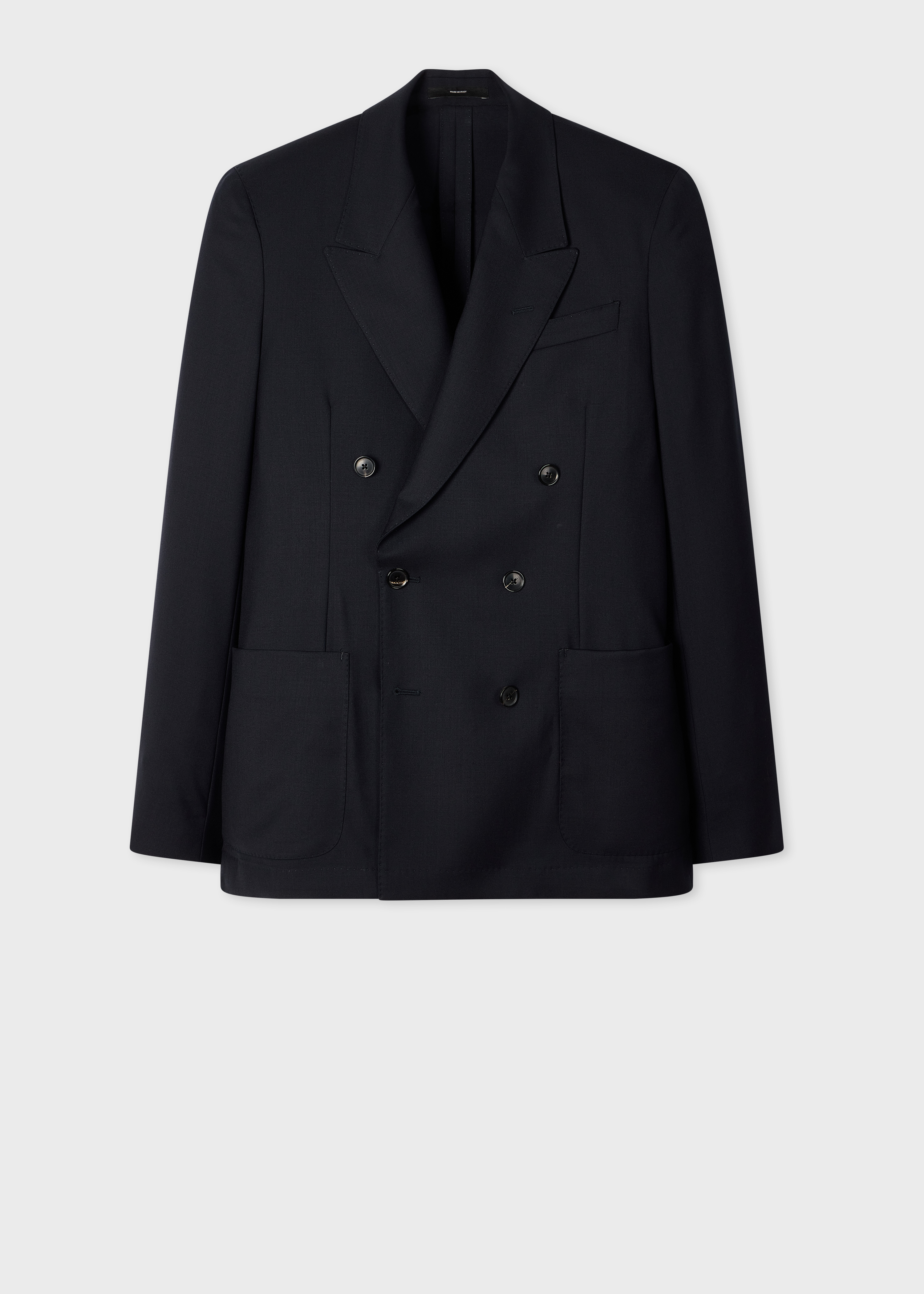 A Suit To Travel In - Navy Double-Breasted Wool Blazer thumbnail 5