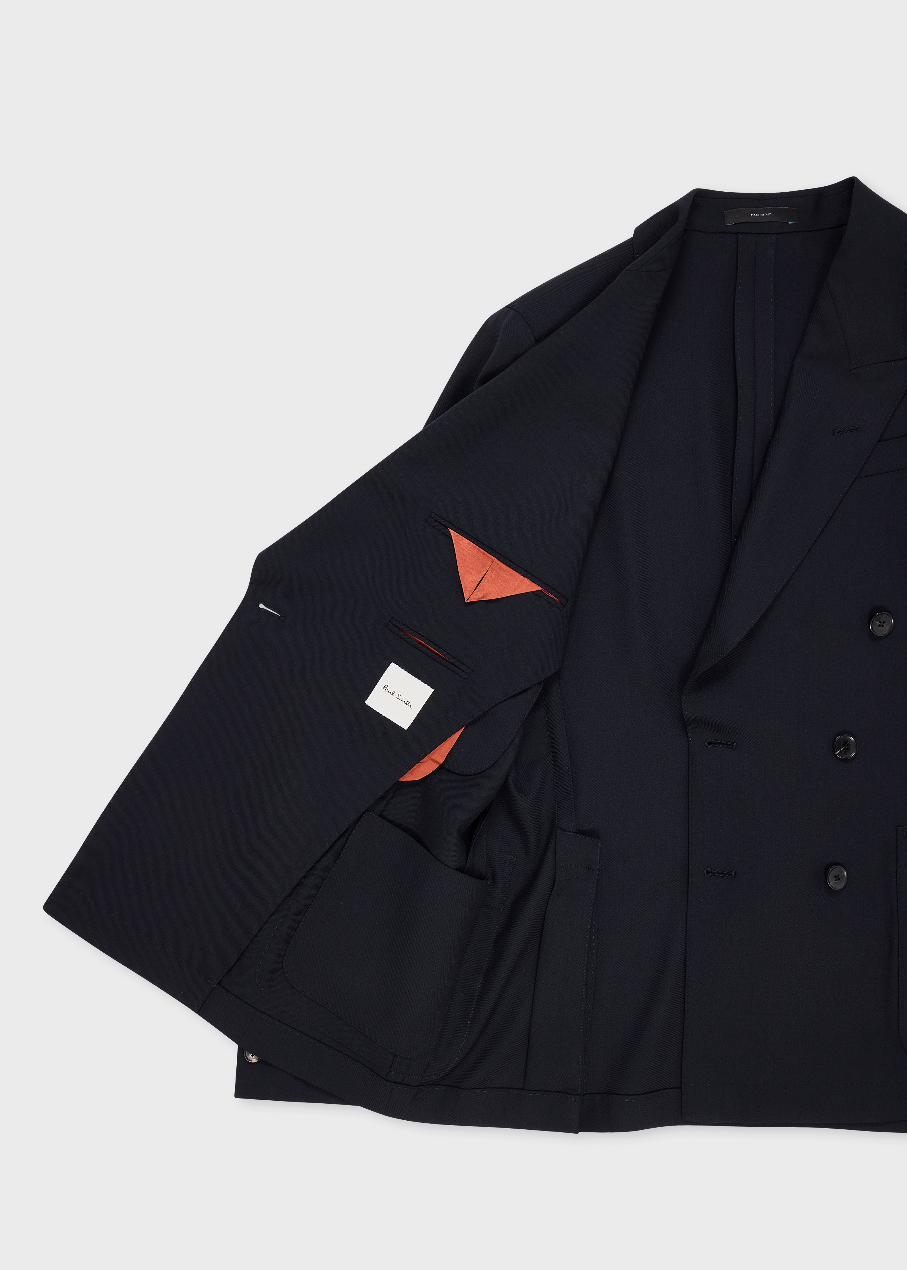 A Suit To Travel In - Navy Double-Breasted Wool Blazer thumbnail 6