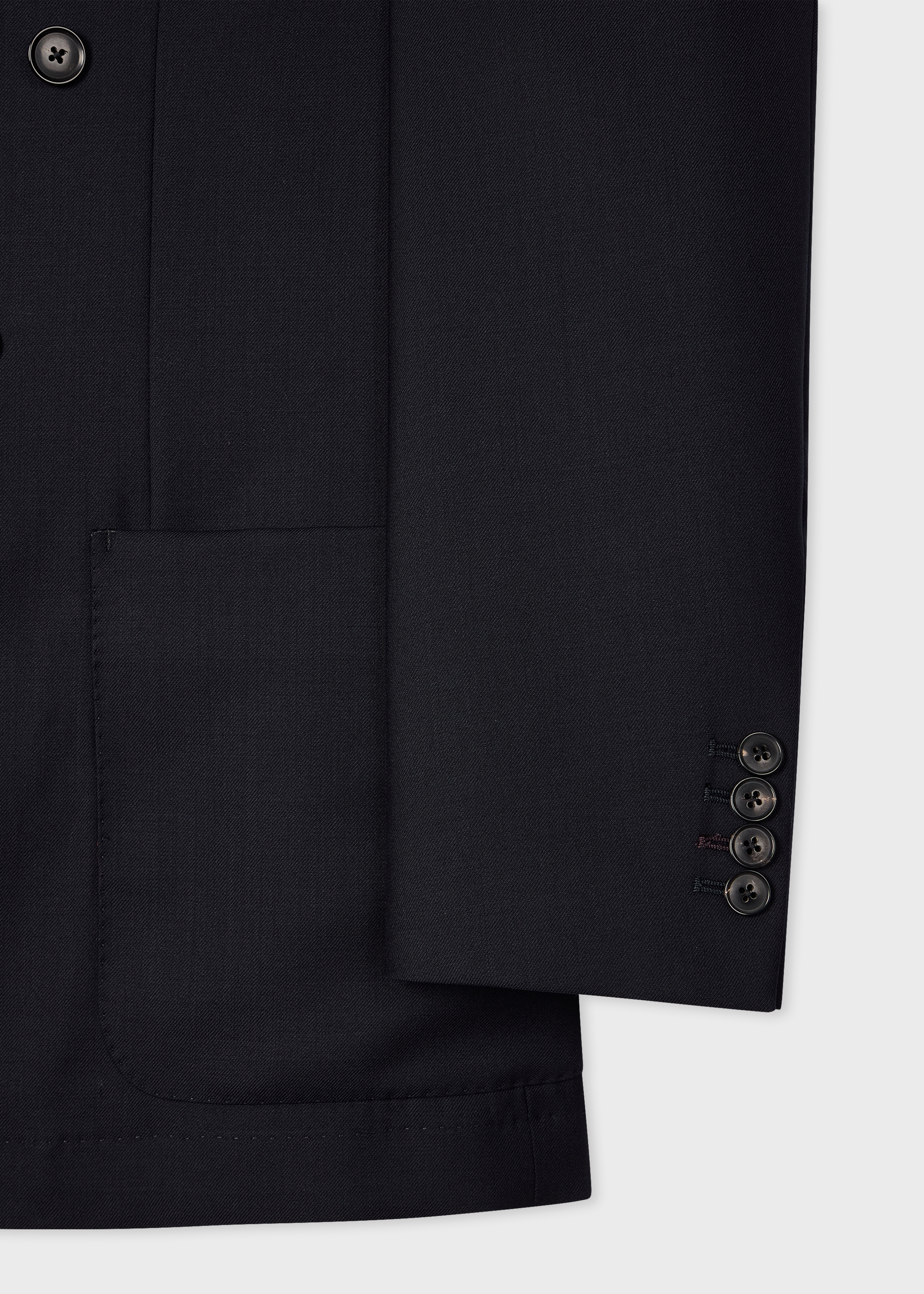 A Suit To Travel In - Navy Double-Breasted Wool Blazer thumbnail 7