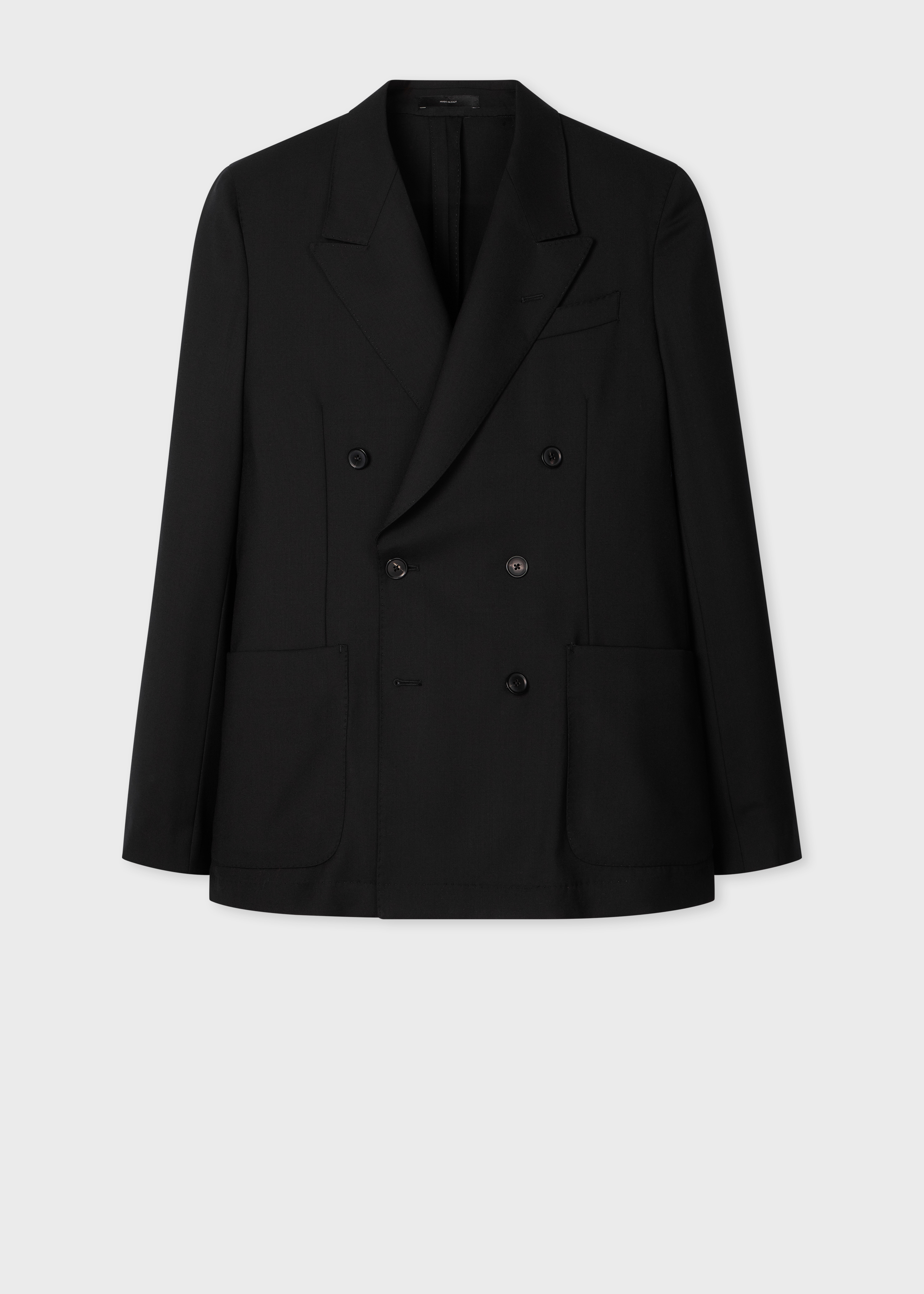 A Suit To Travel In - Black Double-Breasted Wool Blazer thumbnail 9