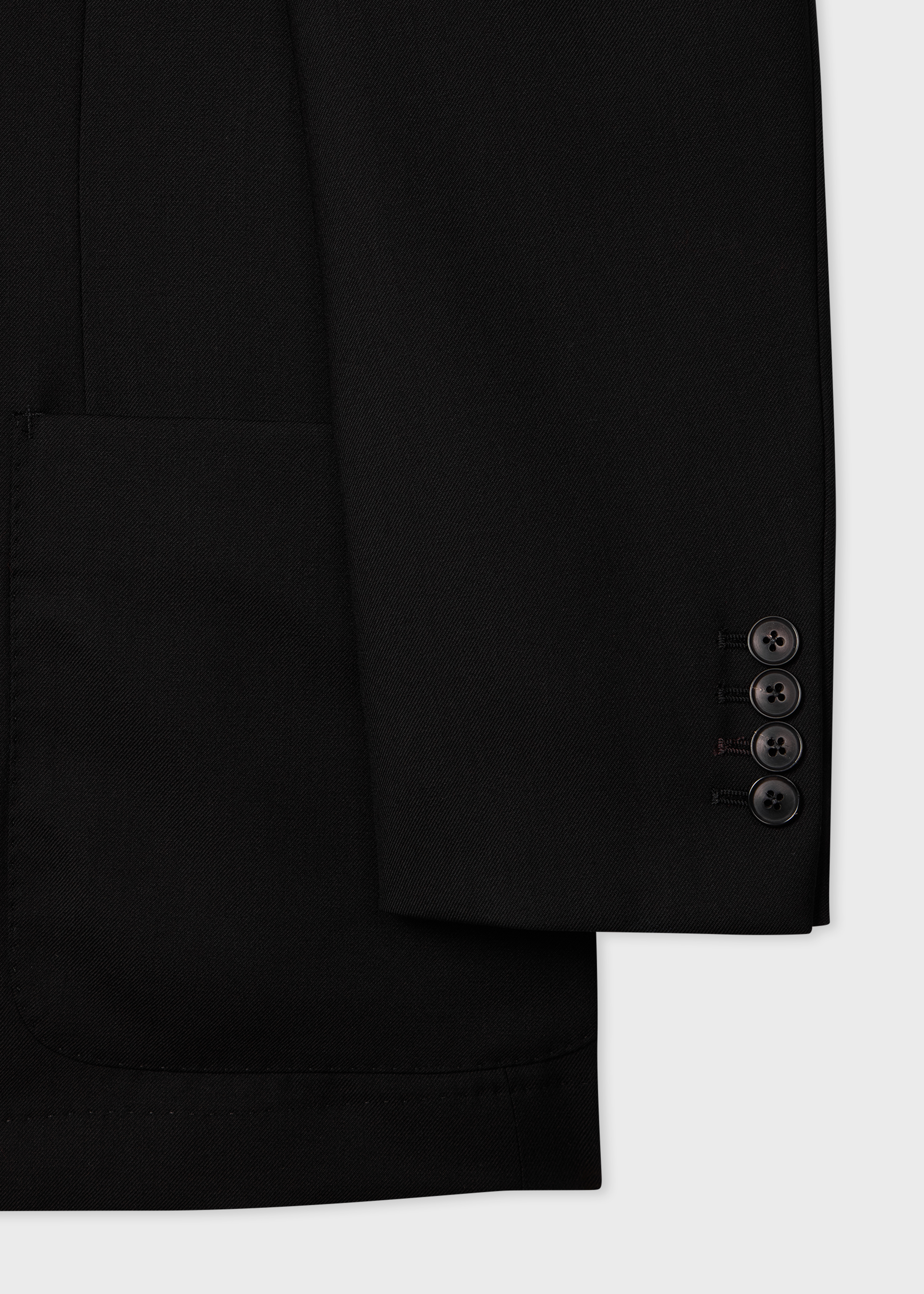 A Suit To Travel In - Black Double-Breasted Wool Blazer thumbnail 11