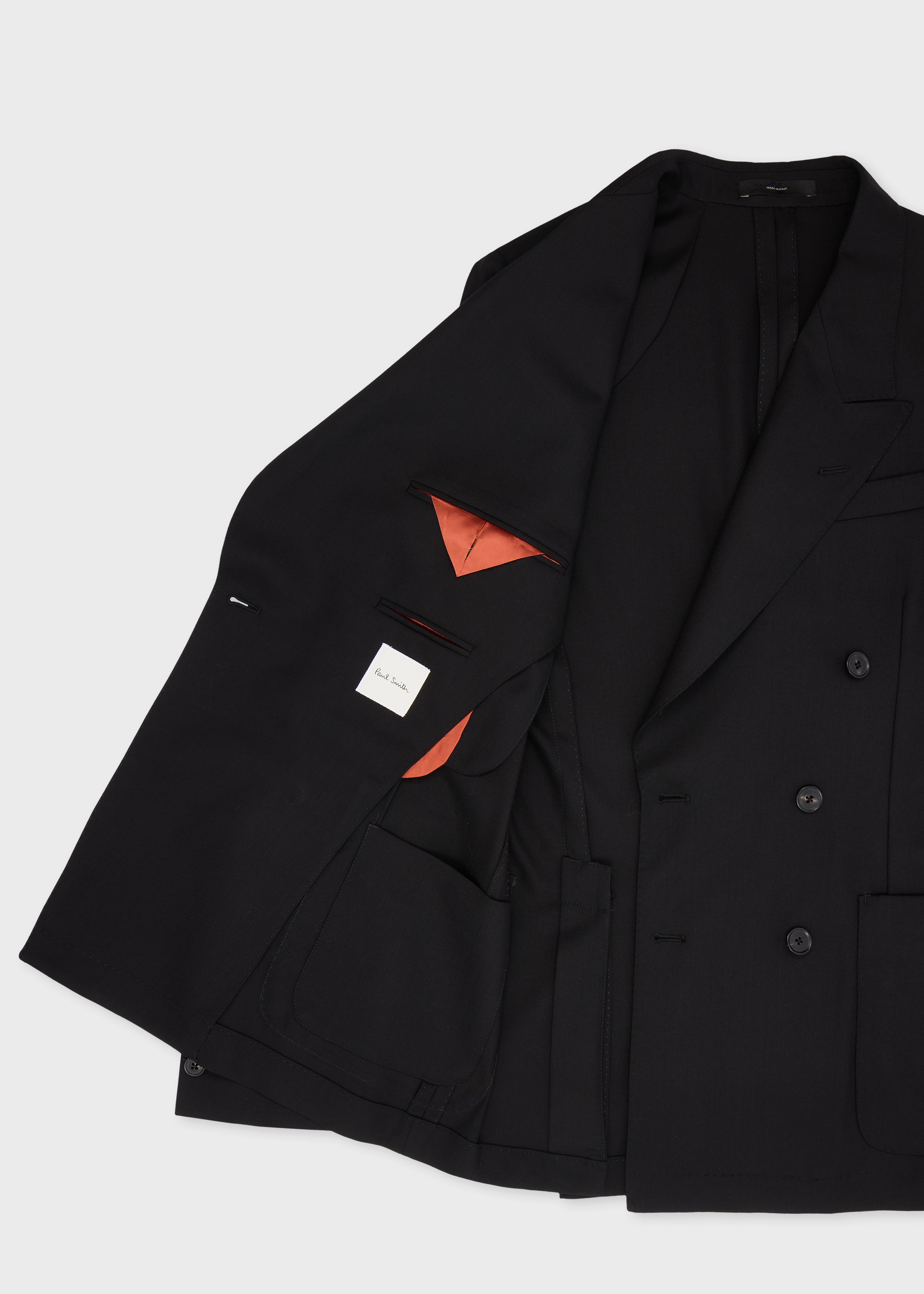 A Suit To Travel In - Black Double-Breasted Wool Blazer thumbnail 12
