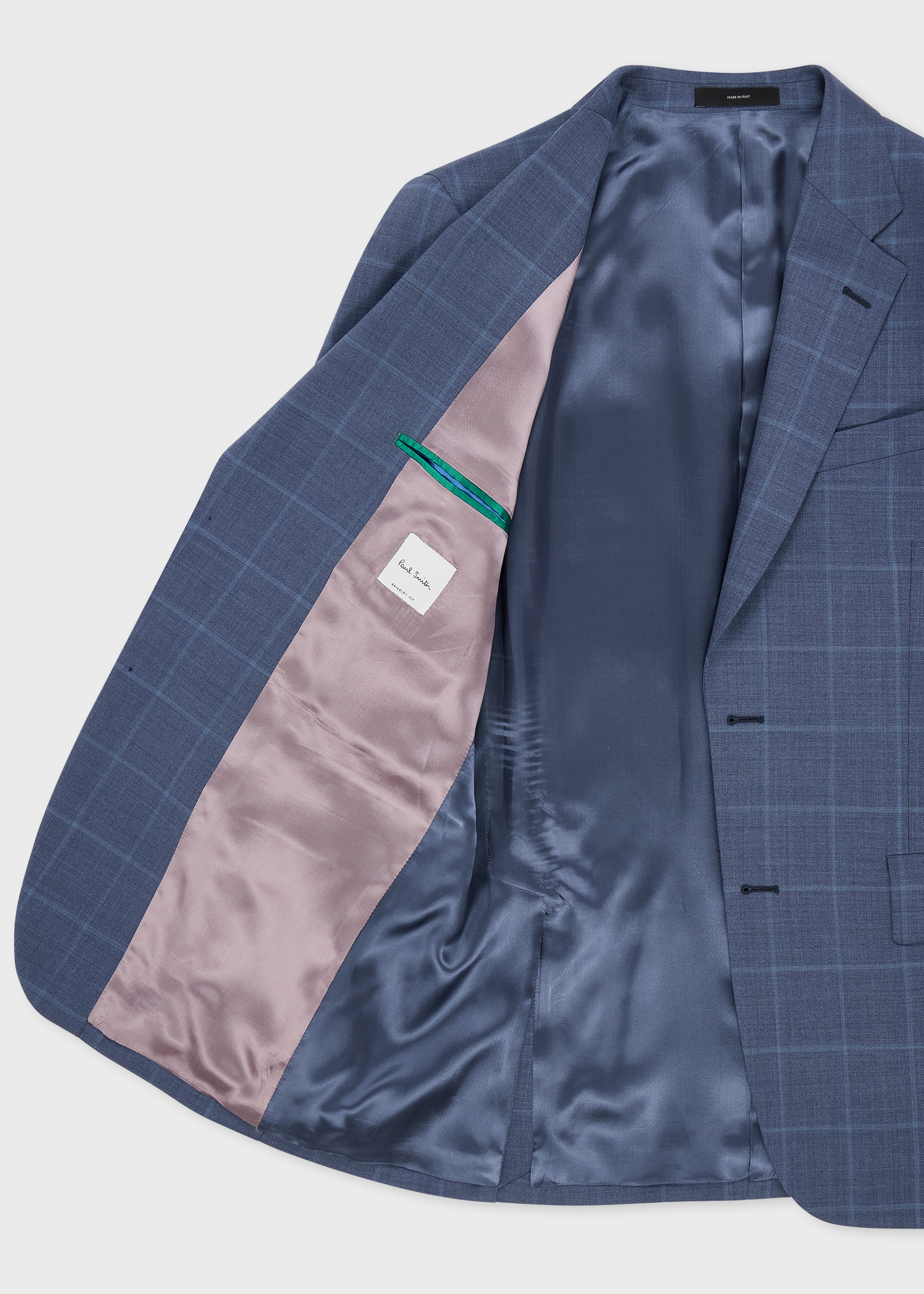 Paul Smith The Brierley - Light Blue Windowpane Check Wool Suit