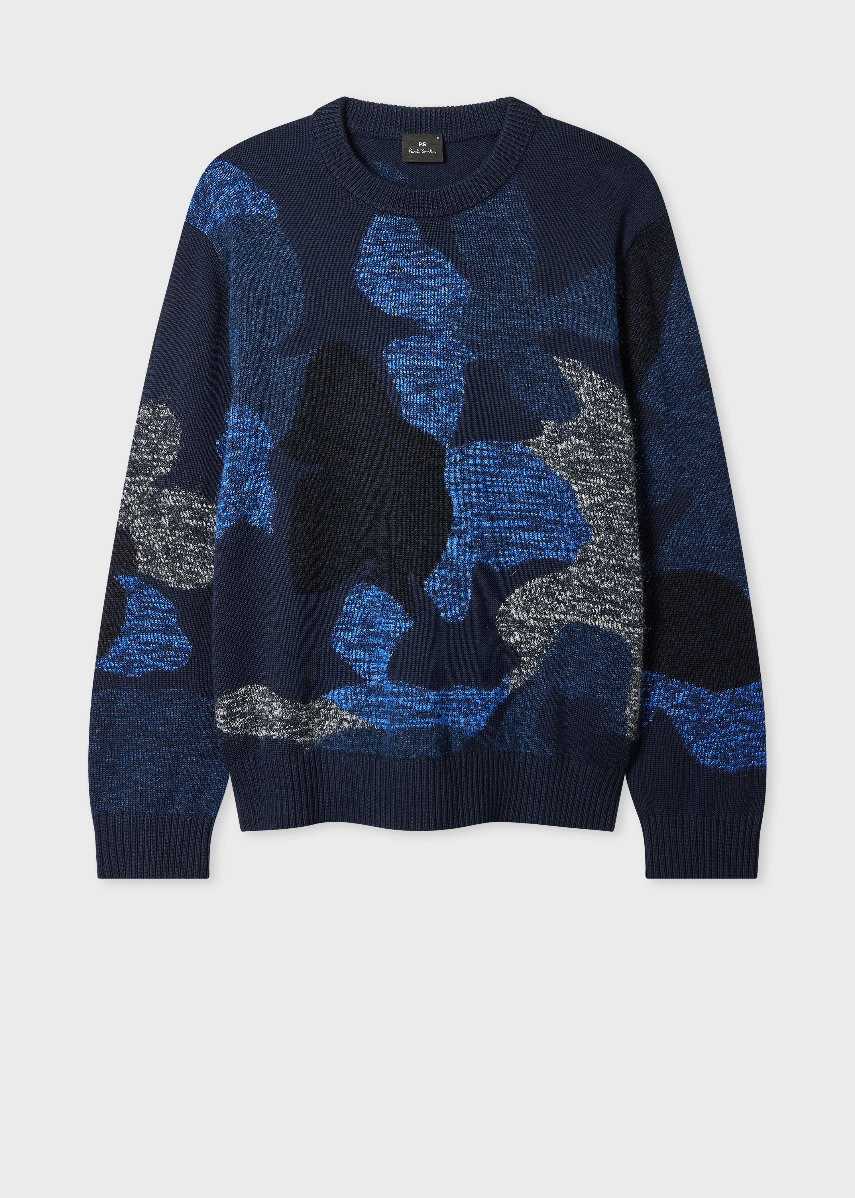 トップス Paul Smith Border Mohair Knit Men's Navy Cotton-Mohair Floral Sweater