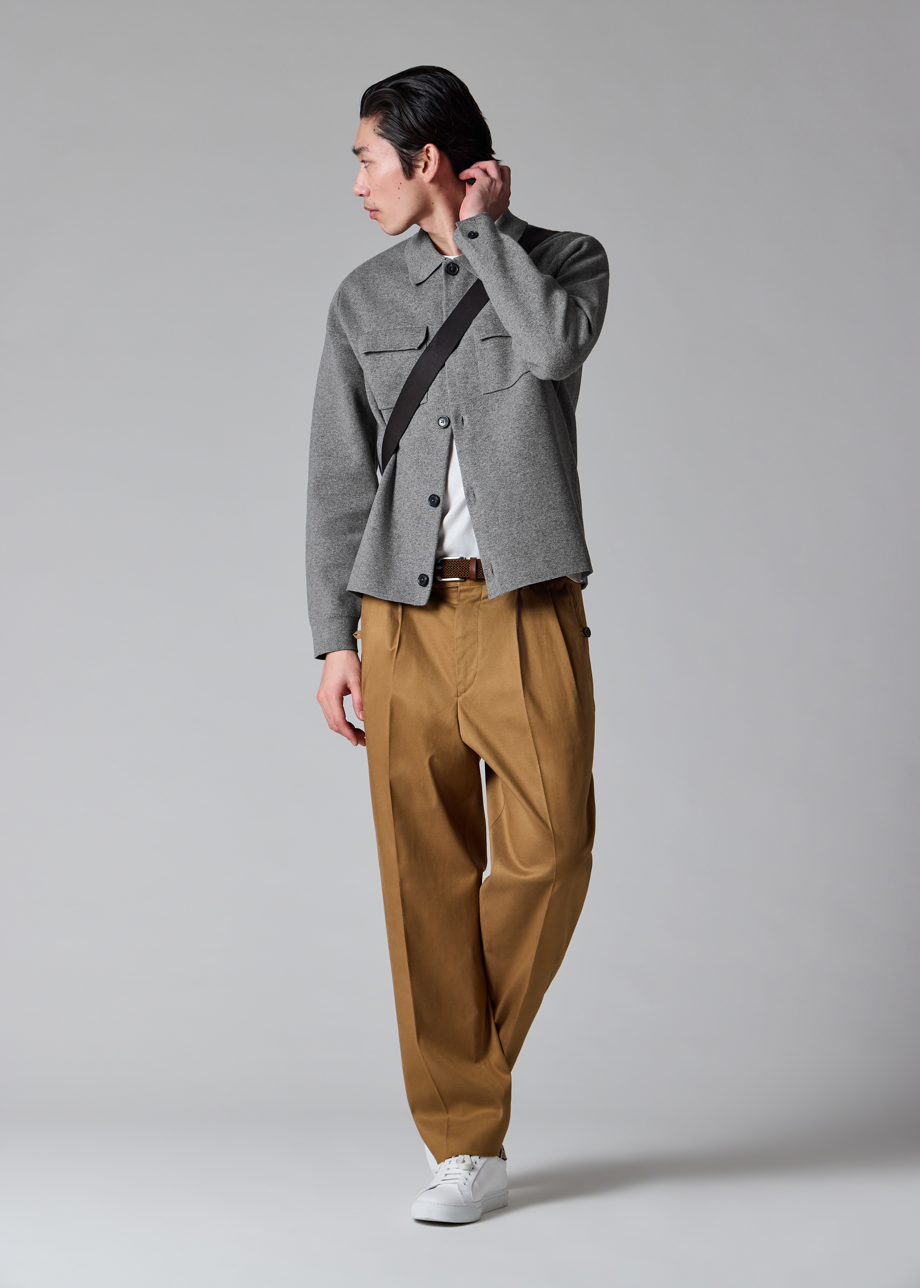 PS Paul Smith Tan Double-Pleat Wide Leg Trousers | King's Cross