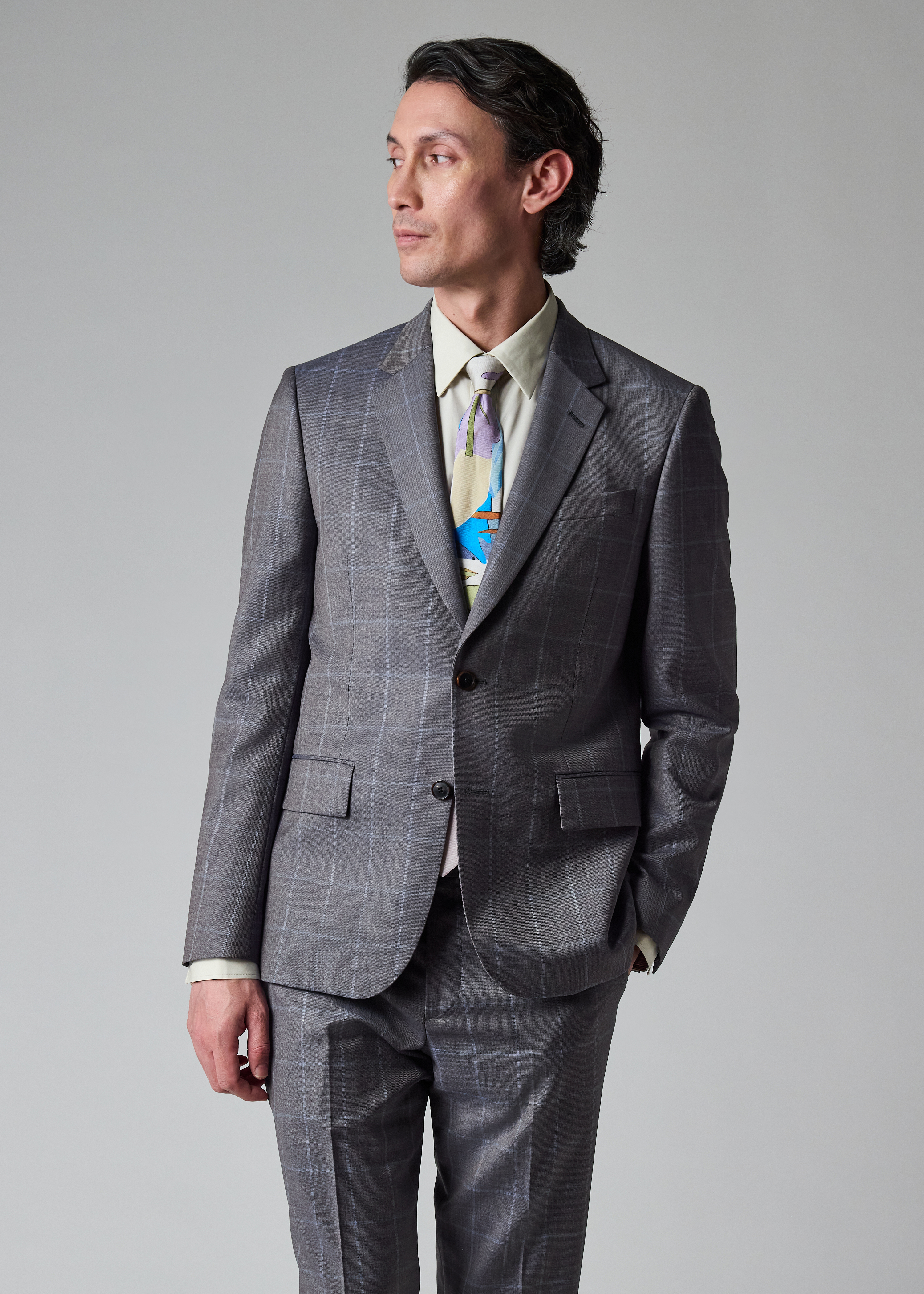 Paul Smith The Soho - Tailored-Fit Grey Check Wool Suit | King's Cross