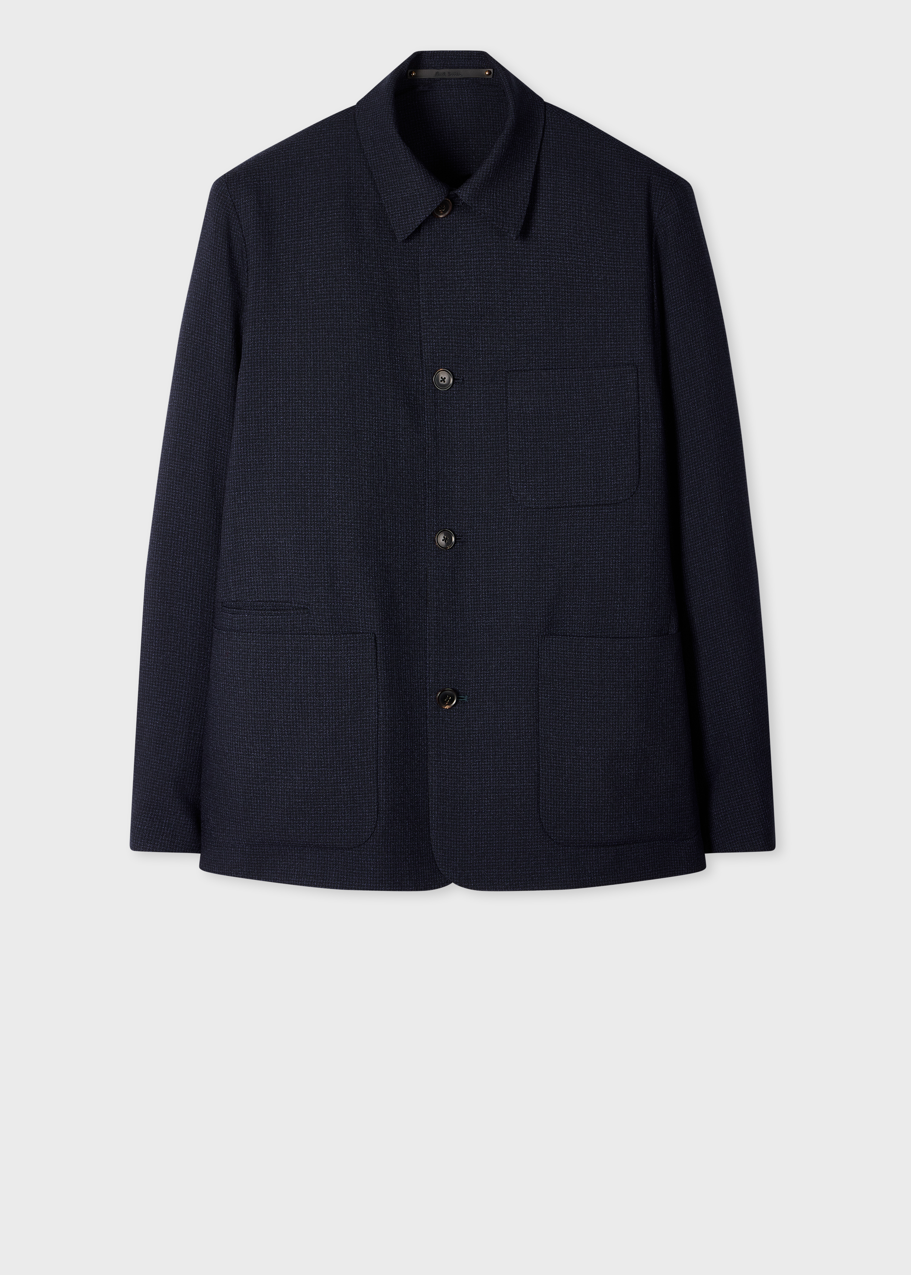 PS Paul Smith Dark Green Wool-Blend Check Water-Resistant Work