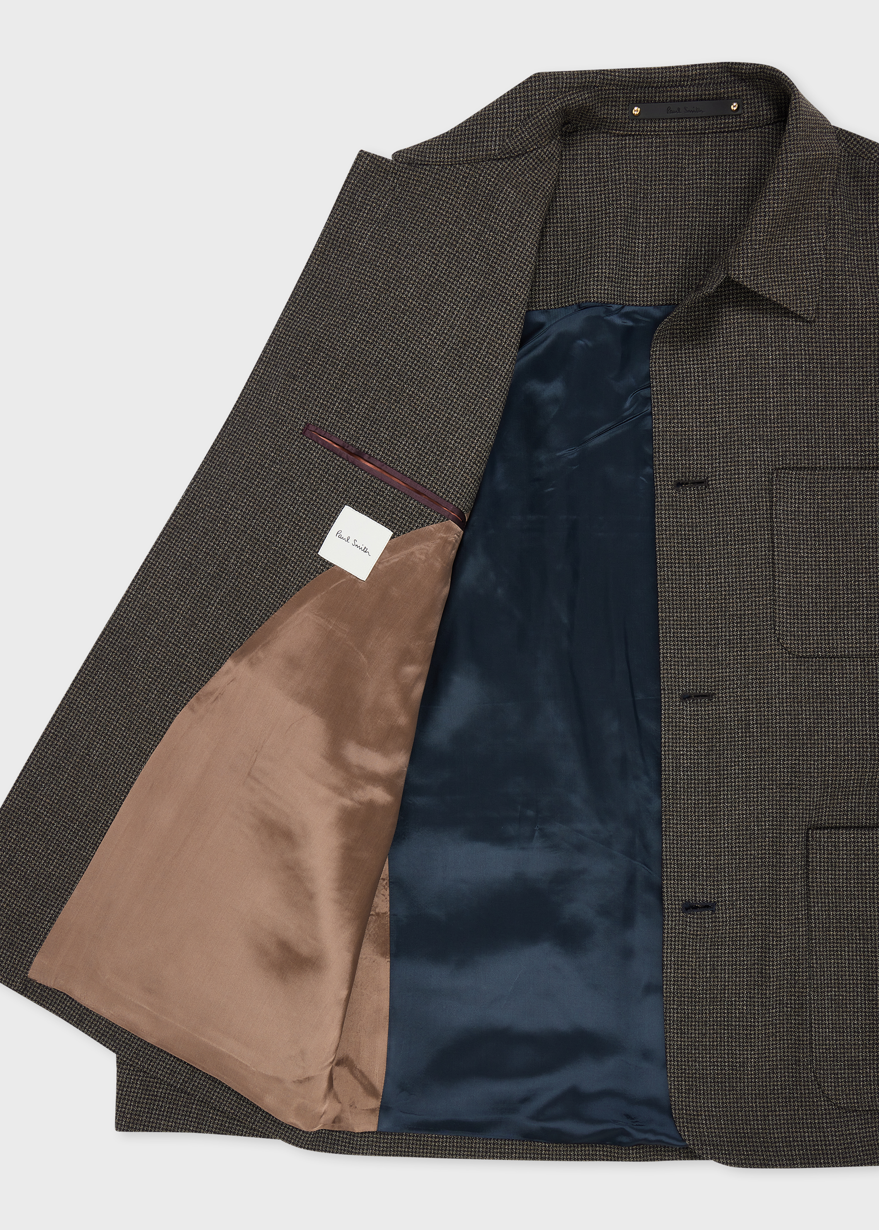 Men's Brown Check Two-Ply Merino Work Jacket