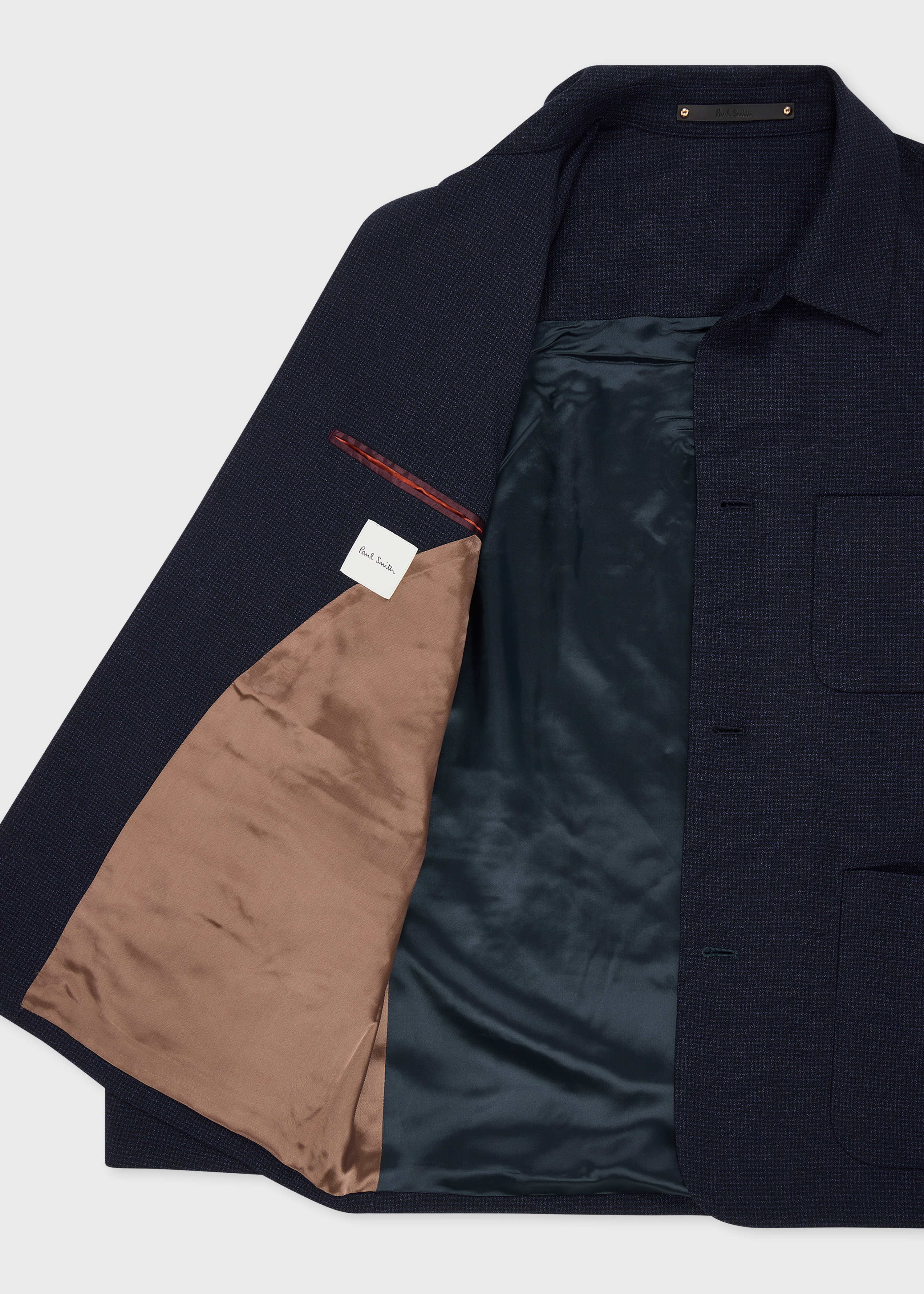 Men's Brown Check Two-Ply Merino Work Jacket