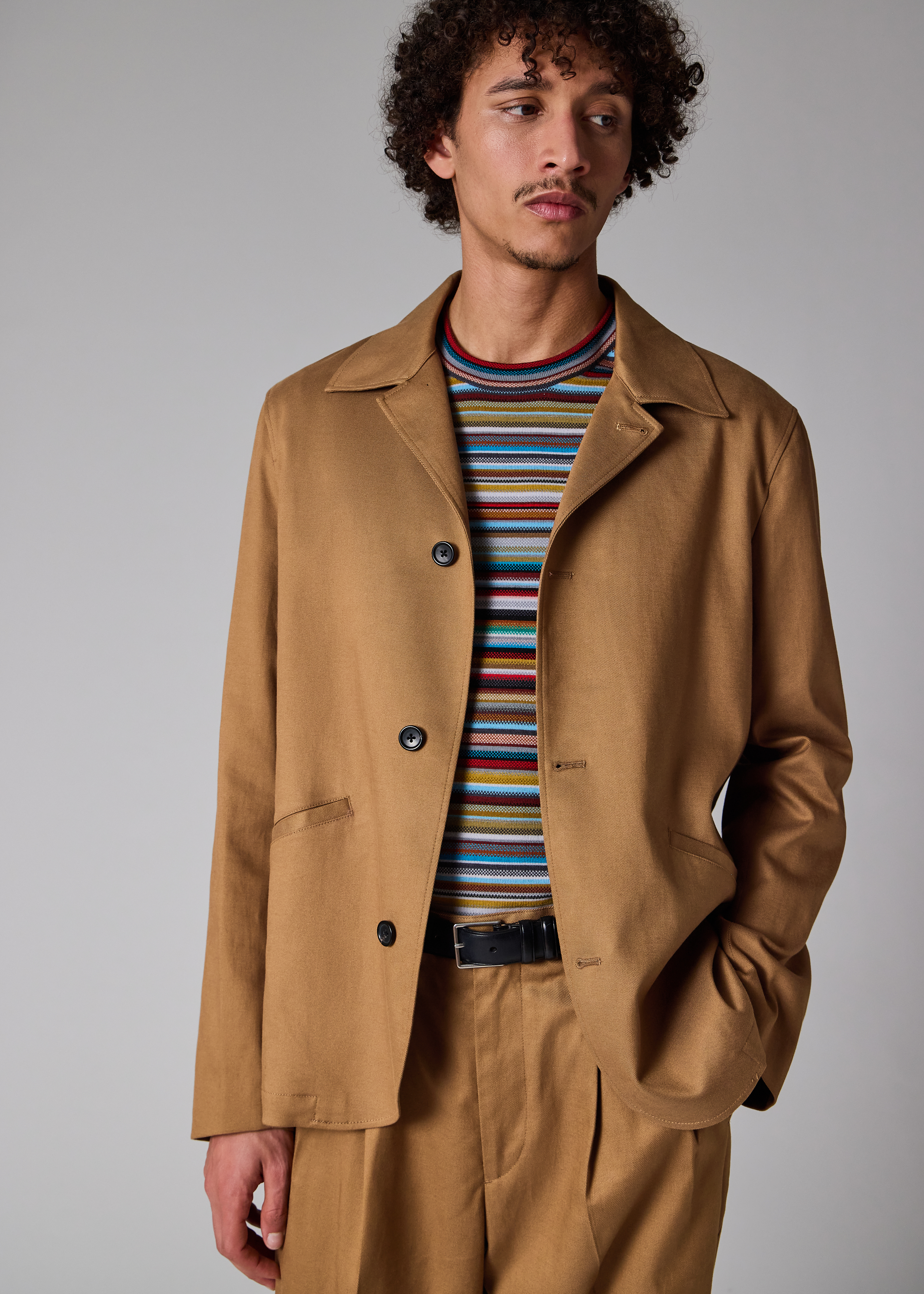 Men's Tan Lyocell-Cotton Twill Work Jacket