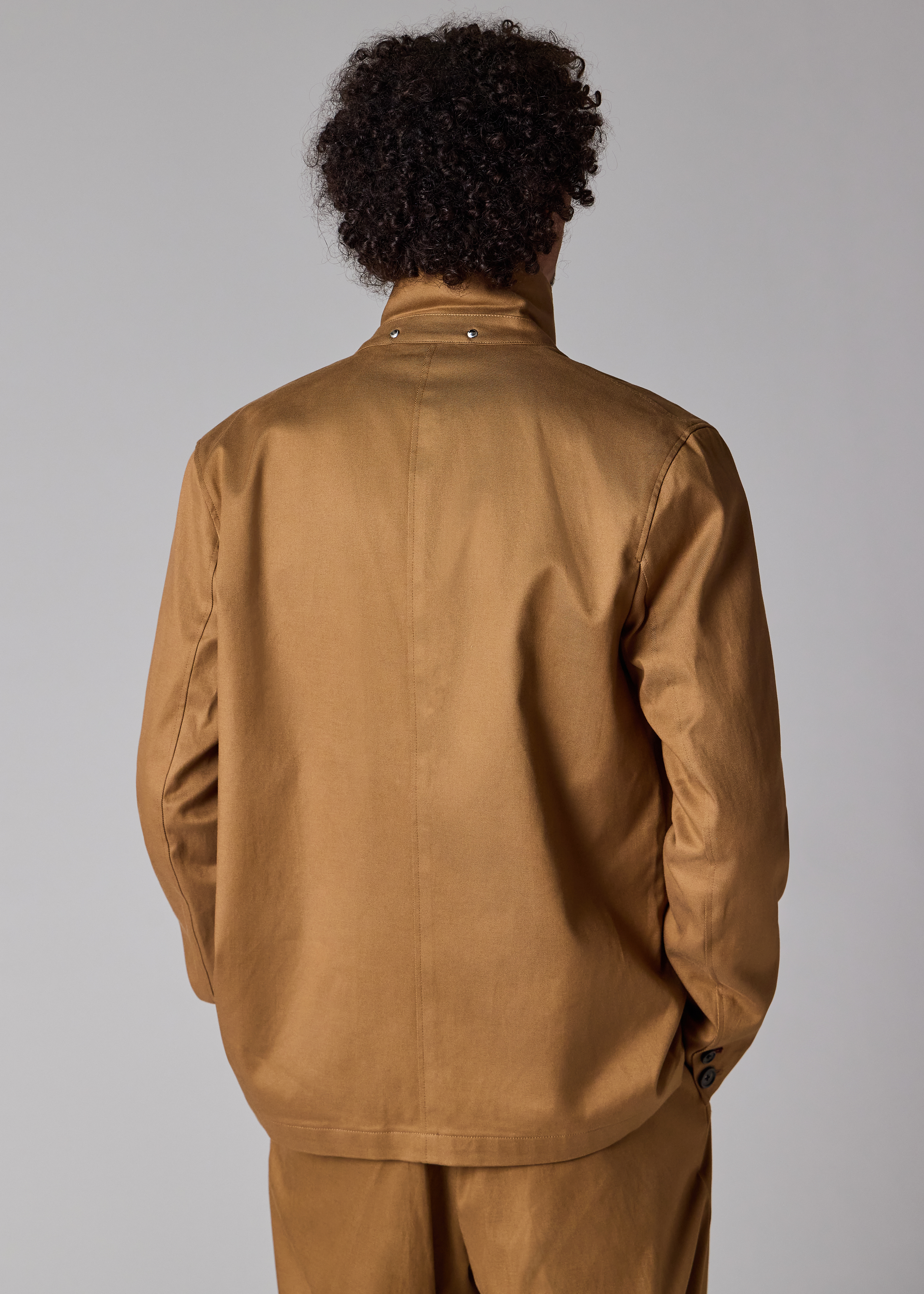 Paul Smith Tan Stretch Cotton-Twill Short Zip Jacket | King's Cross