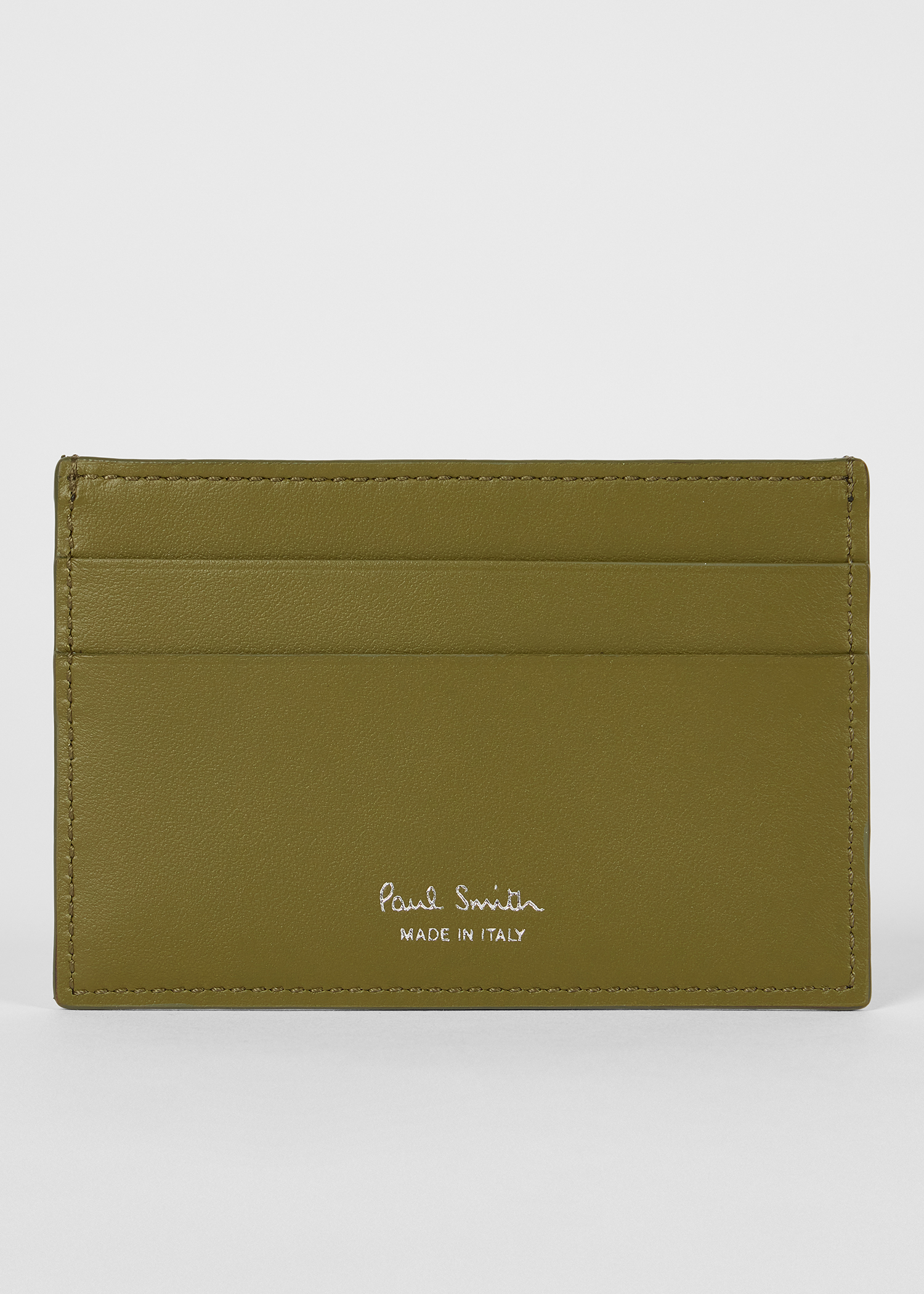 Yellow Leather Chevron Card Holder