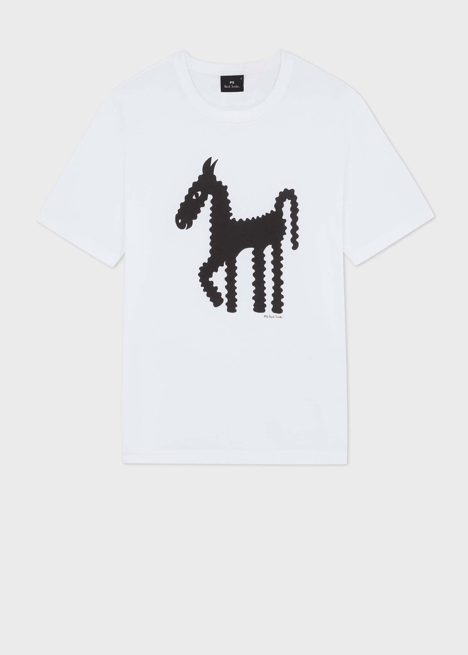 コ*ン様 Paul Smith 25SS Lemier Shirt Men's Casual Fit White 'Horse' T-Shirt