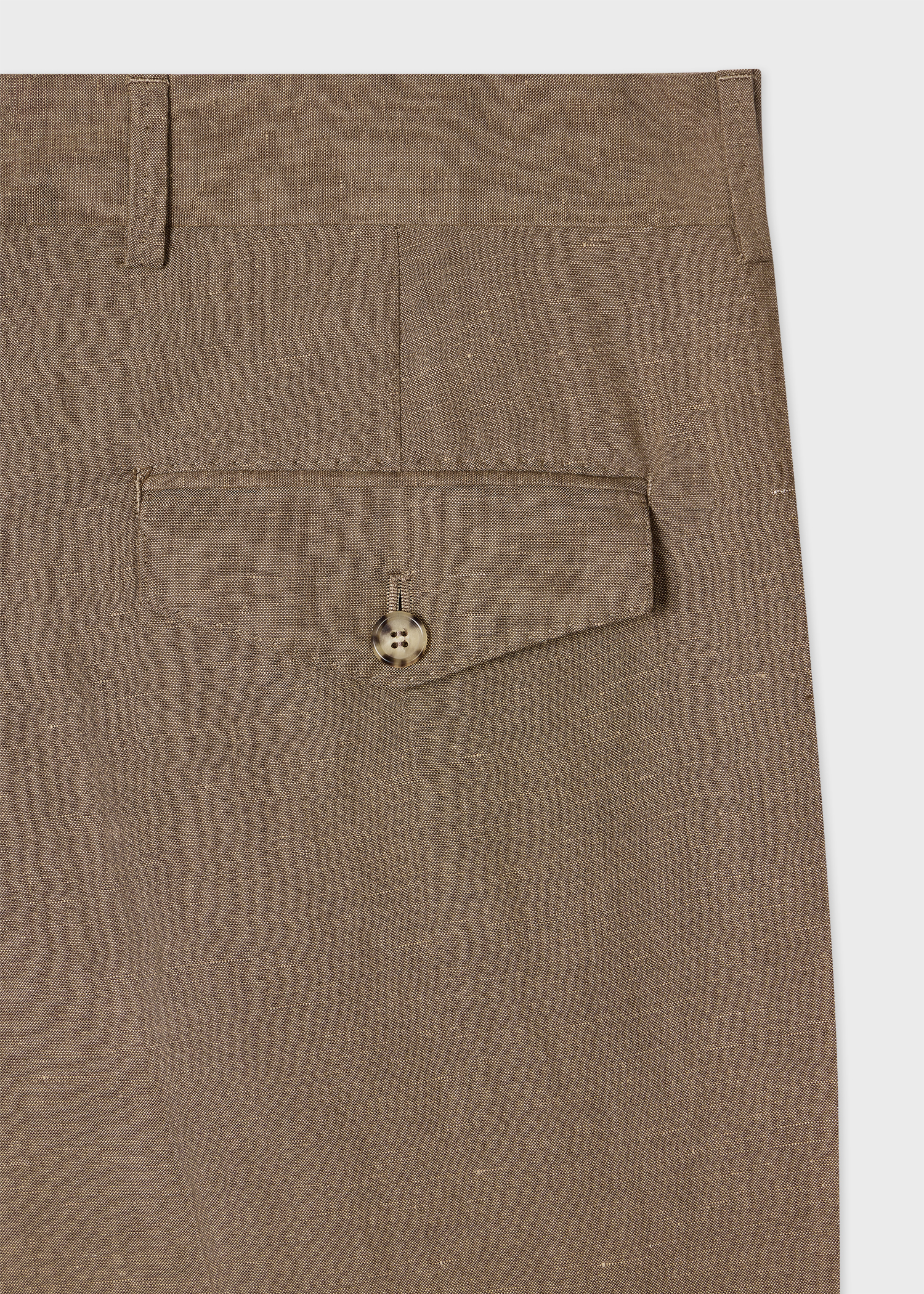 Straight-Fit Sand Brown Wool and Linen-Blend Trousers thumbnail 6