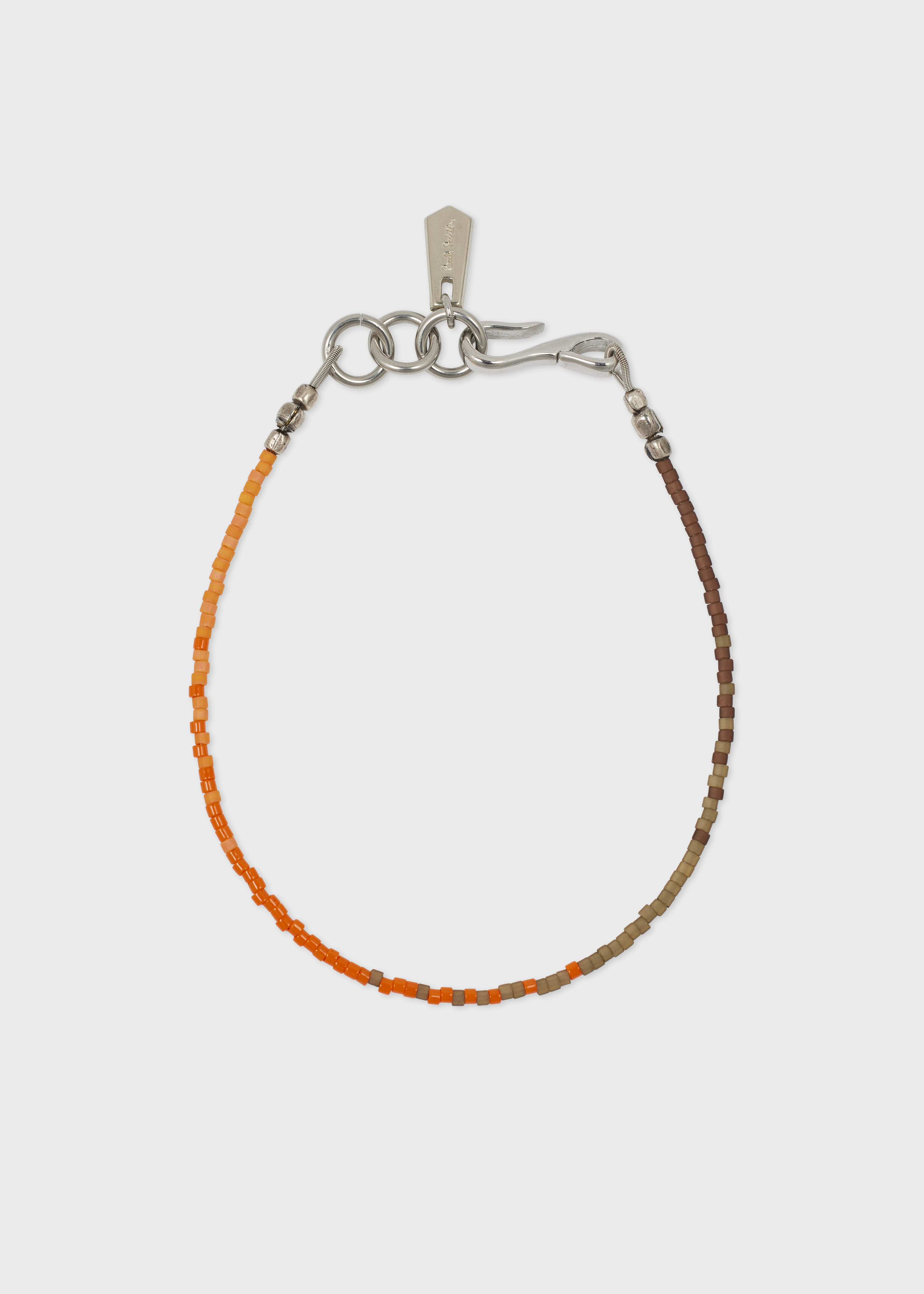 Orange and Brown Beaded Bracelet